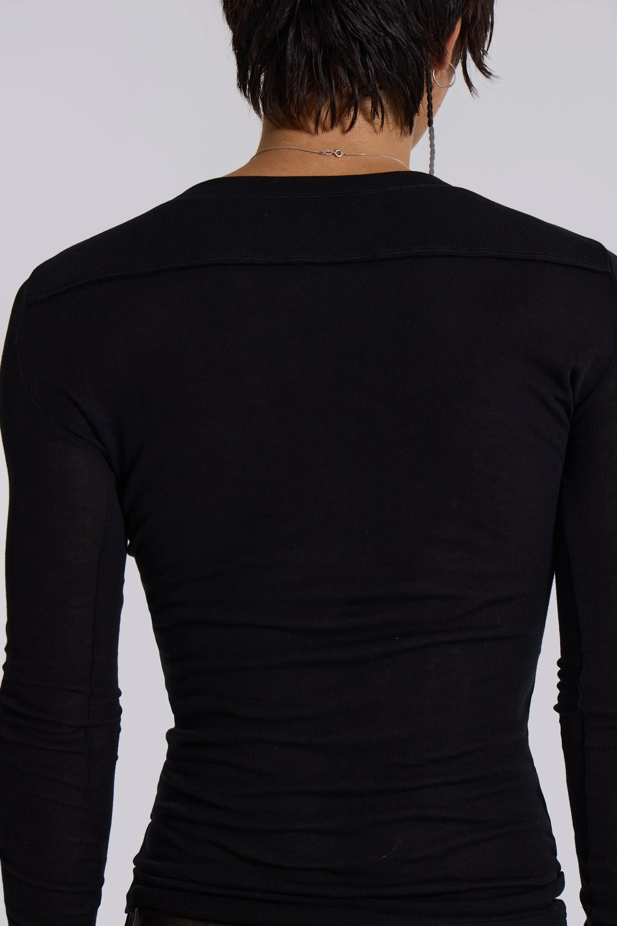 ★JADED LONDON UK★ Ines Black Henley Top Ines Waffle White Long Sleeve Tee | Jaded London | Clothing
