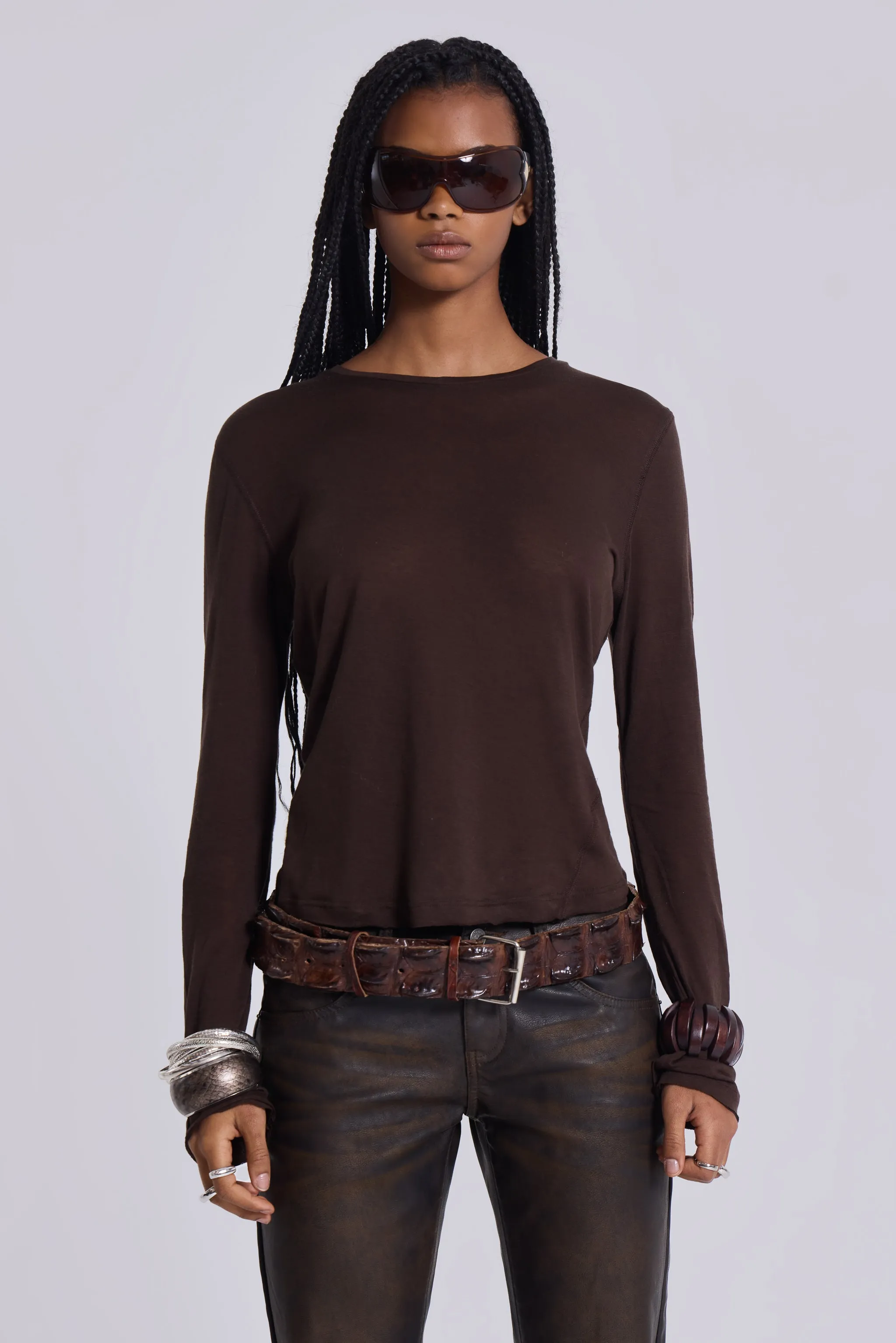 Brown Mist Long Sleeve Top sold by Jaded London product image thumbnail 3