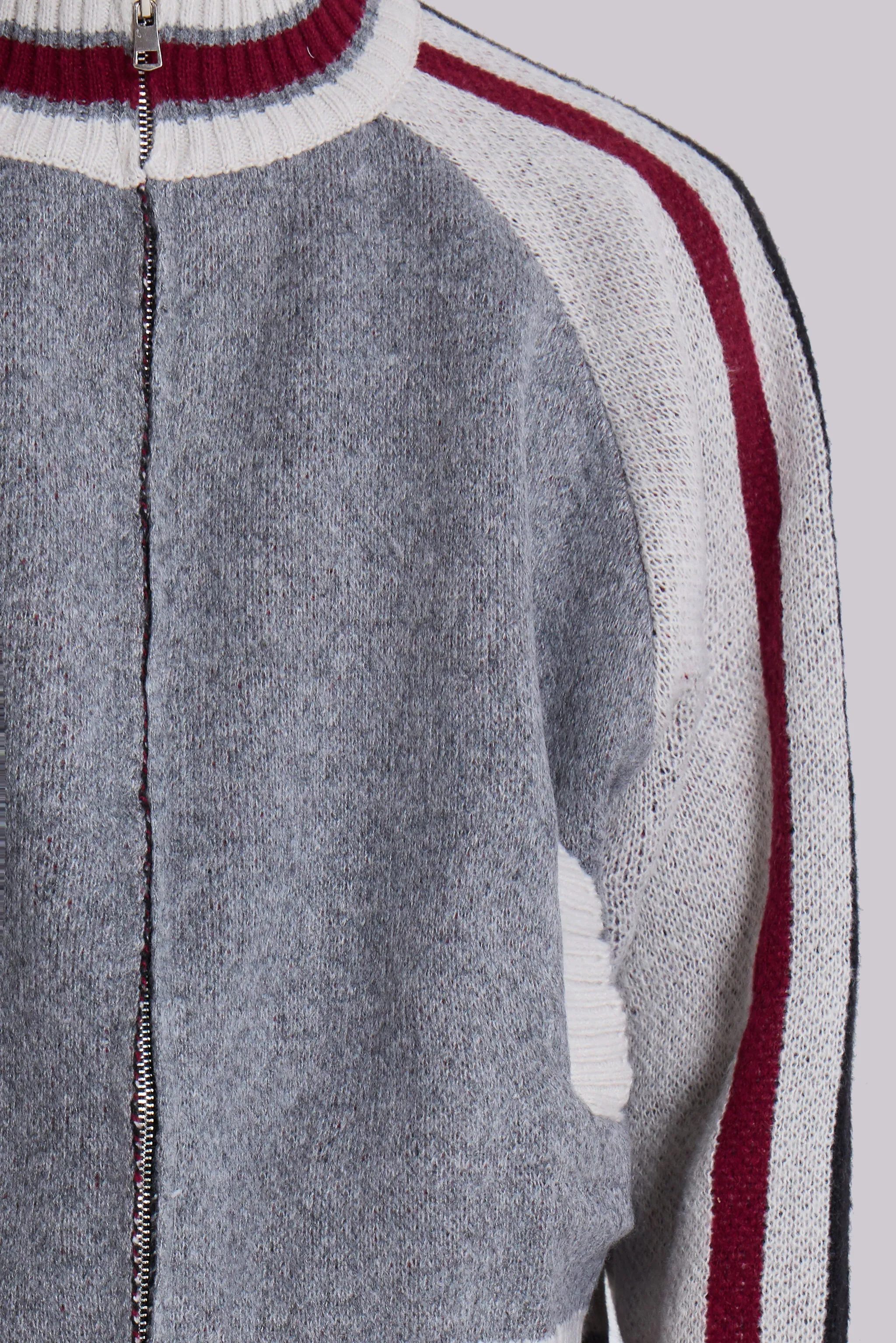 Grey Team 85 Knitted Bomber Jacket sold by Jaded London product image thumbnail 5