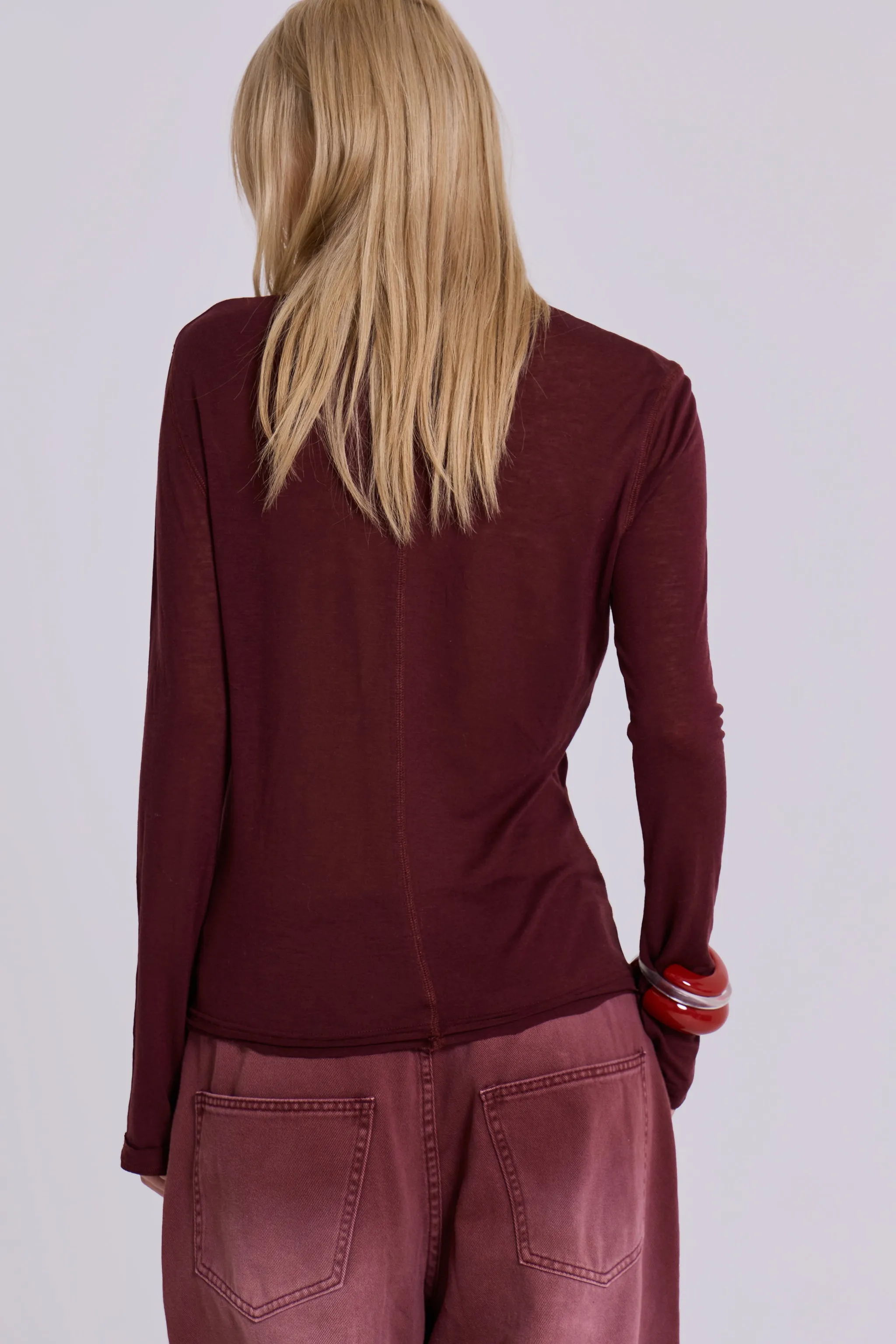 Burgundy Mist Long Sleeve Top sold by Jaded London product image thumbnail 3