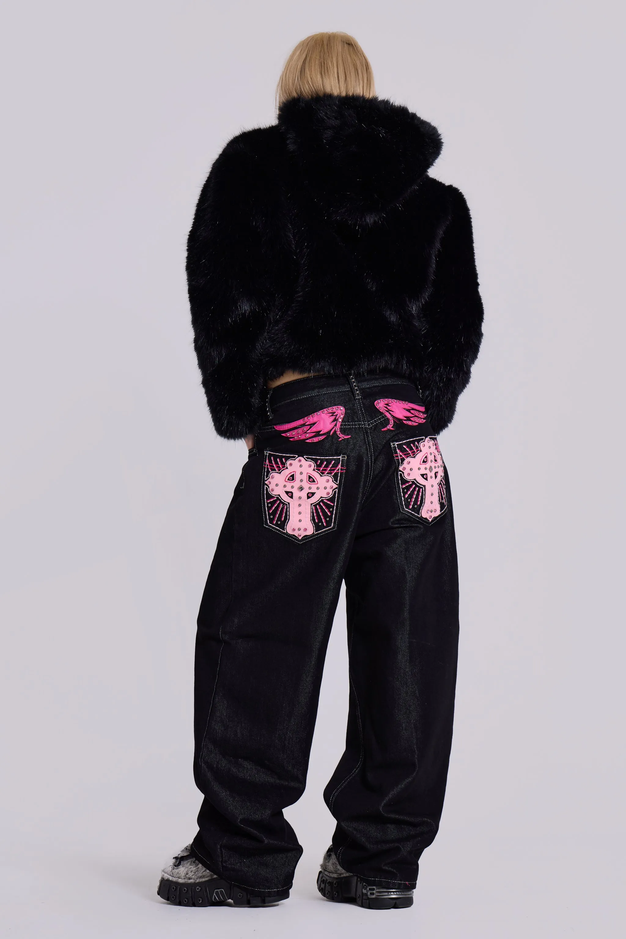 Pink Sapphire XL Colossus Jeans sold by Jaded London