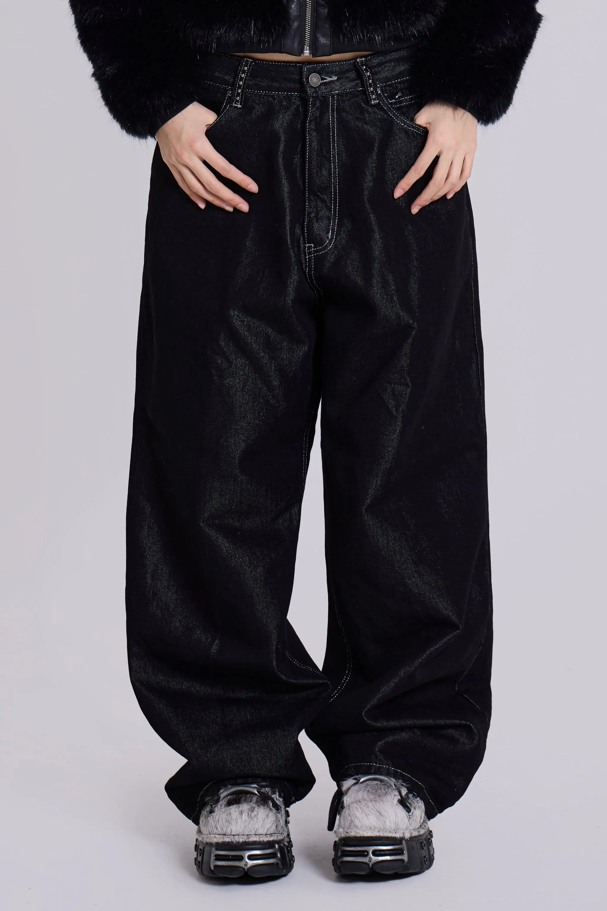 Pink Sapphire XL Colossus Jeans sold by Jaded London product image thumbnail 4