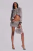 Haka Mongolian Faux Fur Knit Shrug in Grey sold by Jaded London