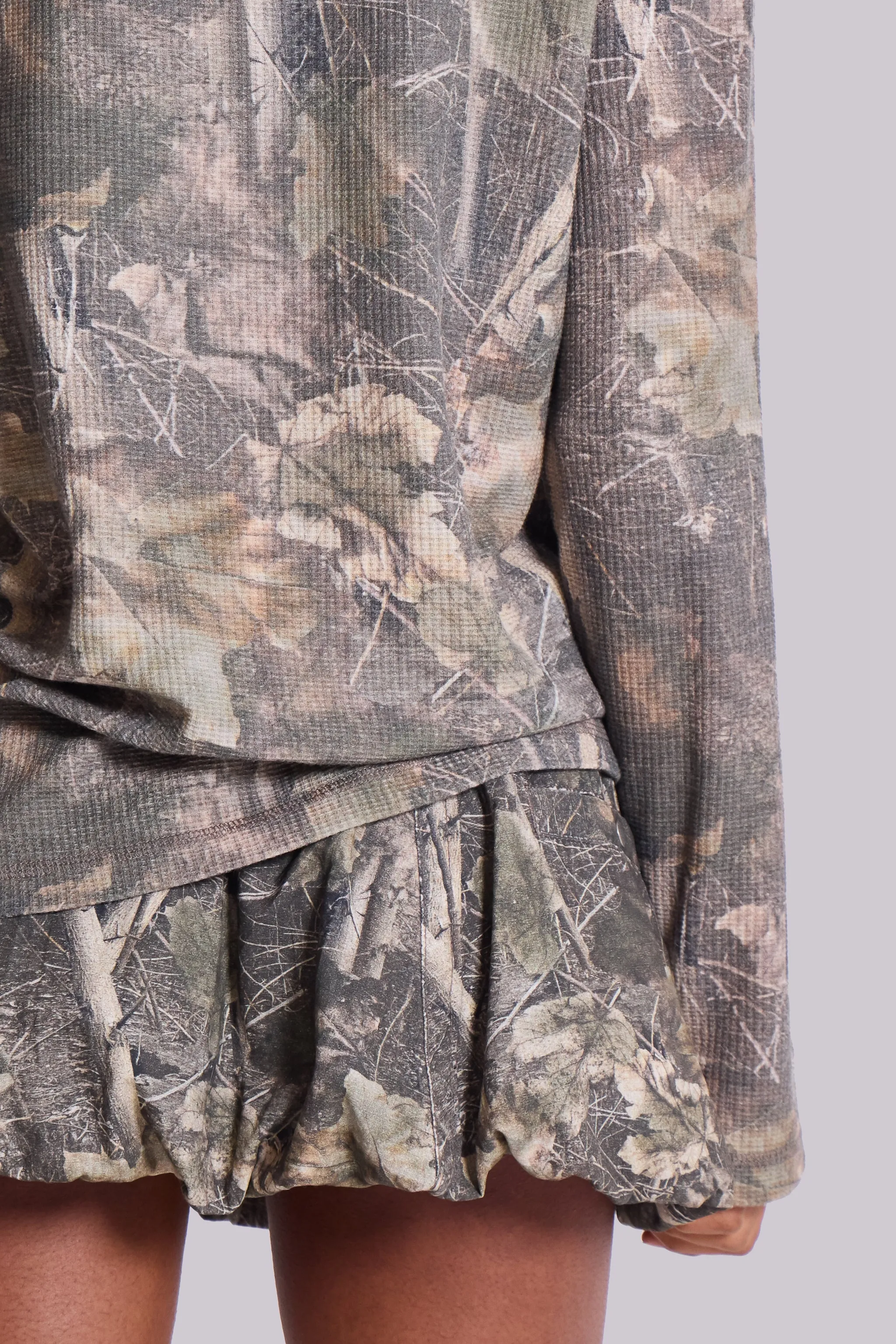 Woodland Camo Waffle Long Sleeve Top sold by Jaded London product image thumbnail 5