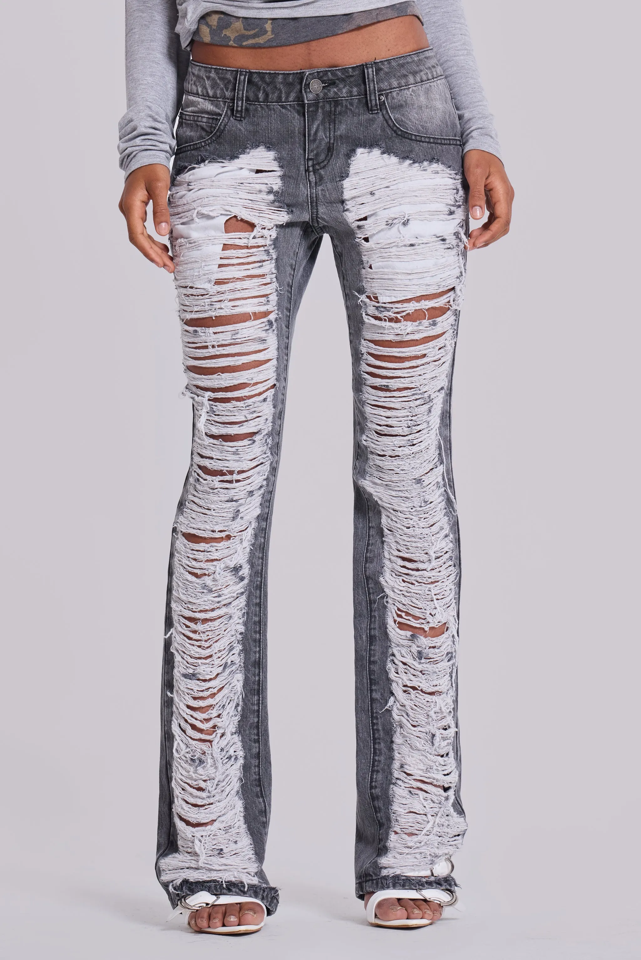 Zain Shredded Bootcut Jeans | Parallel