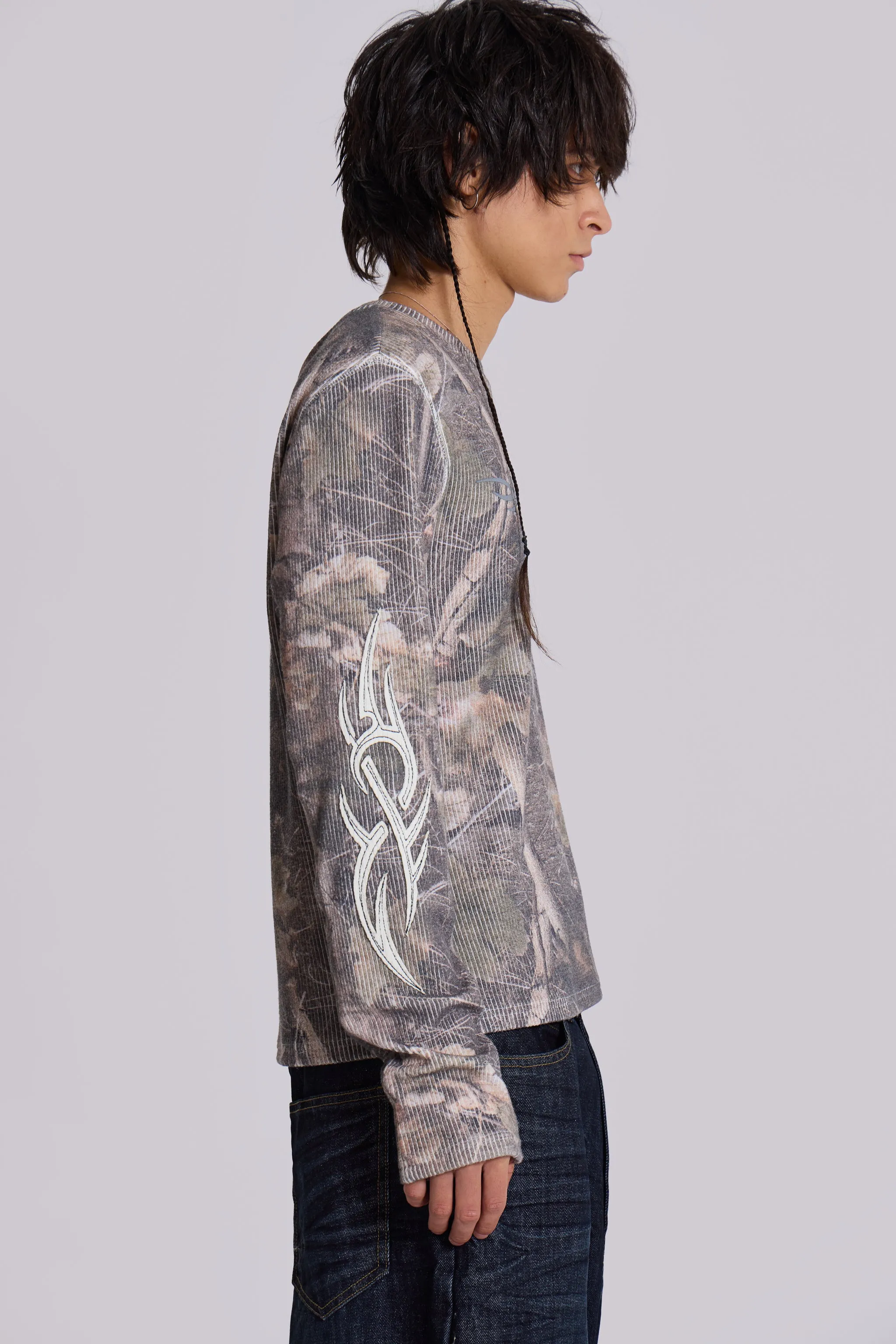 Woodland Camo Tattoo Applique Top sold by Jaded London product image thumbnail 3
