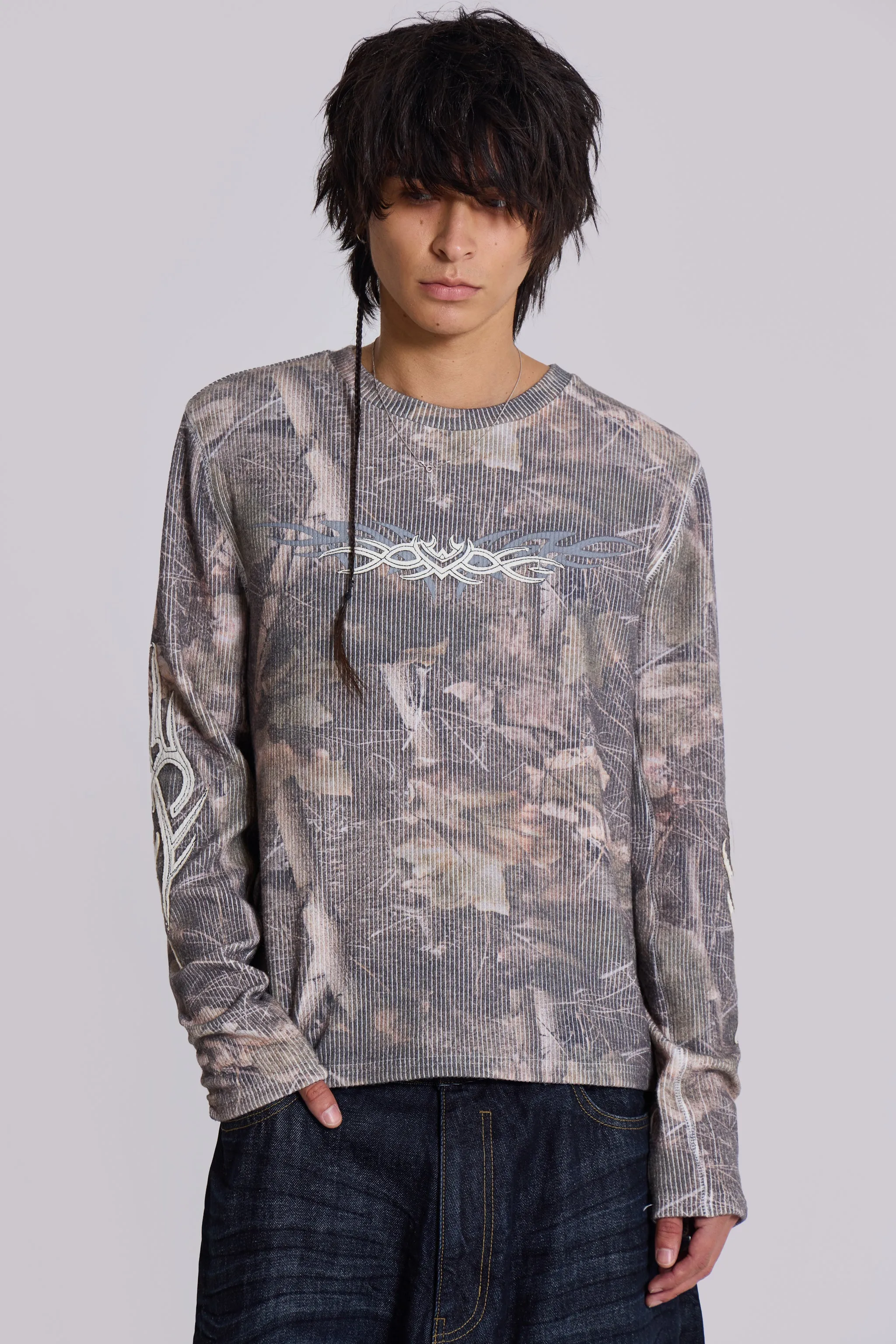 Woodland Camo Tattoo Applique Top sold by Jaded London product image thumbnail 2
