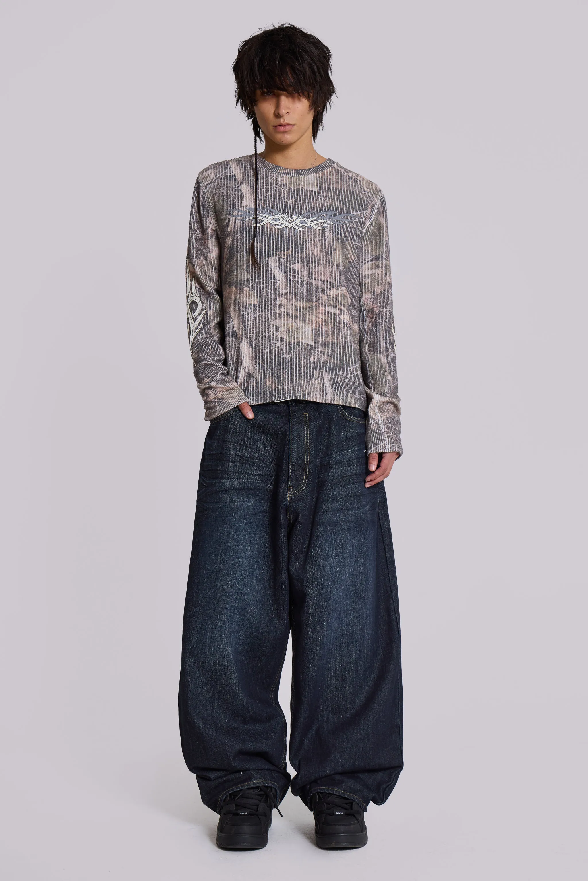 Woodland Camo Tattoo Applique Top sold by Jaded London