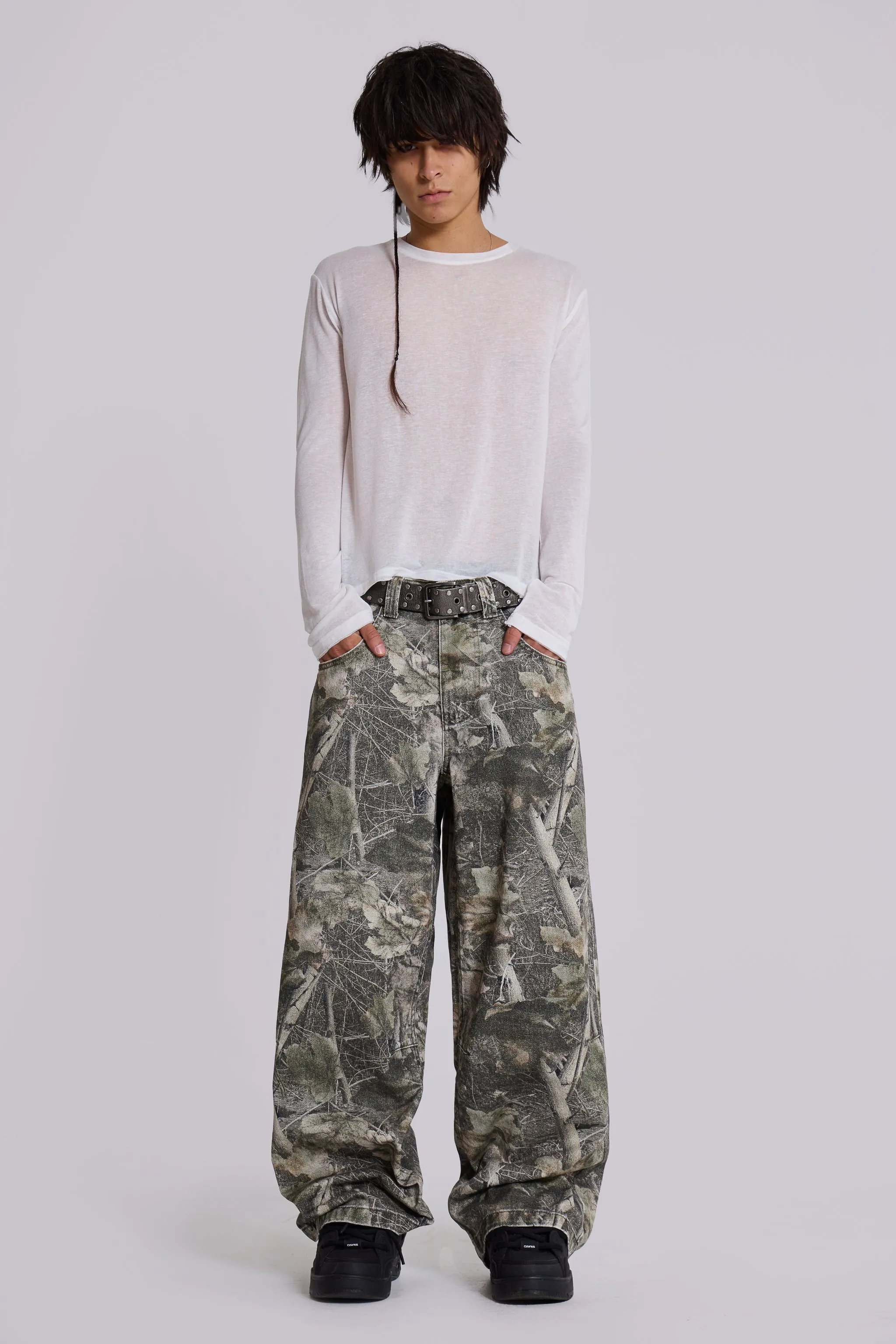 Woodland Camo Colossus Baggy Jeans sold by Jaded London product image thumbnail 5