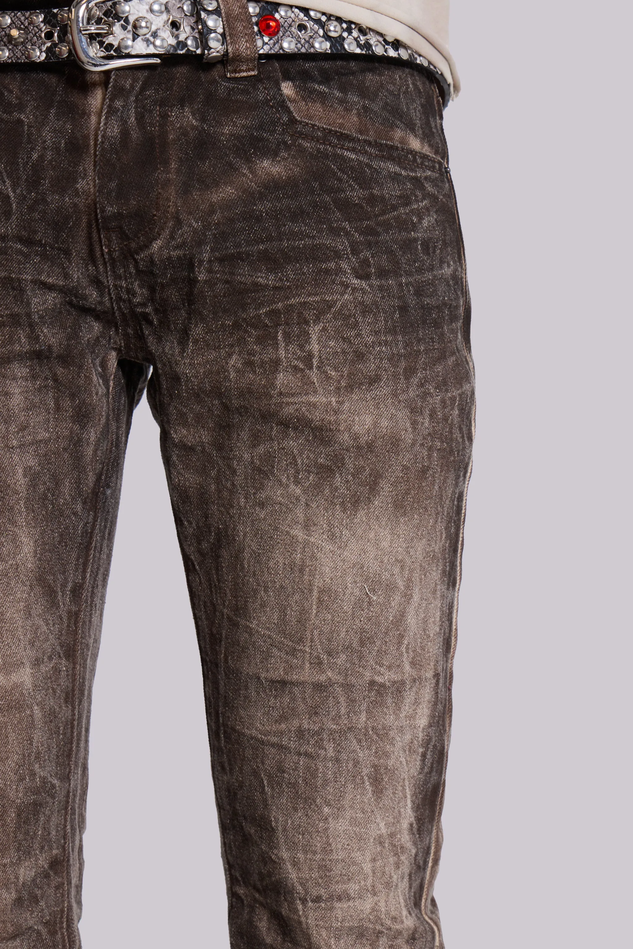 Brown Creased Drift Flared Jeans sold by Jaded London product image thumbnail 5