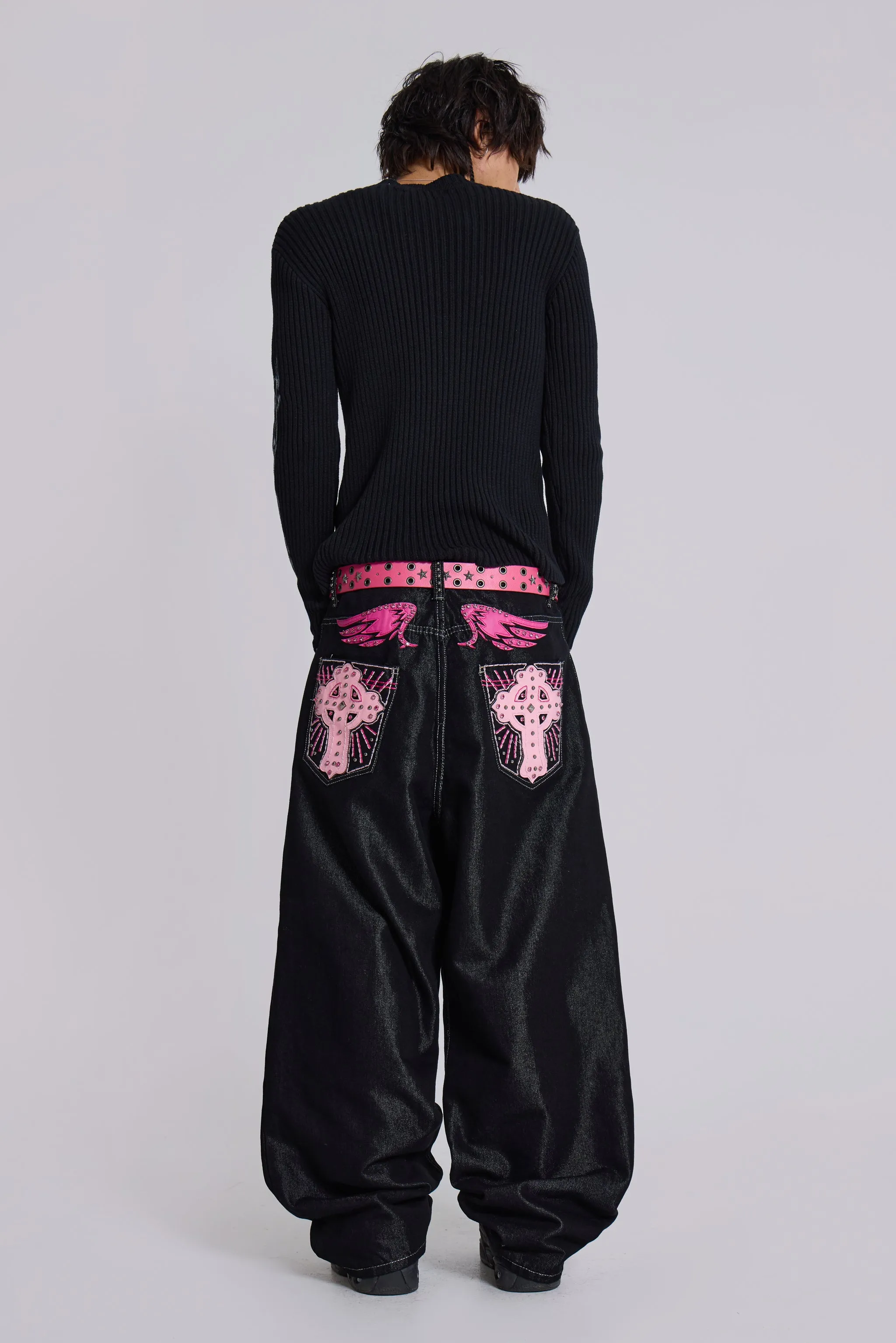 Pink Sapphire XL Colossus Jeans sold by Jaded London product image thumbnail 2