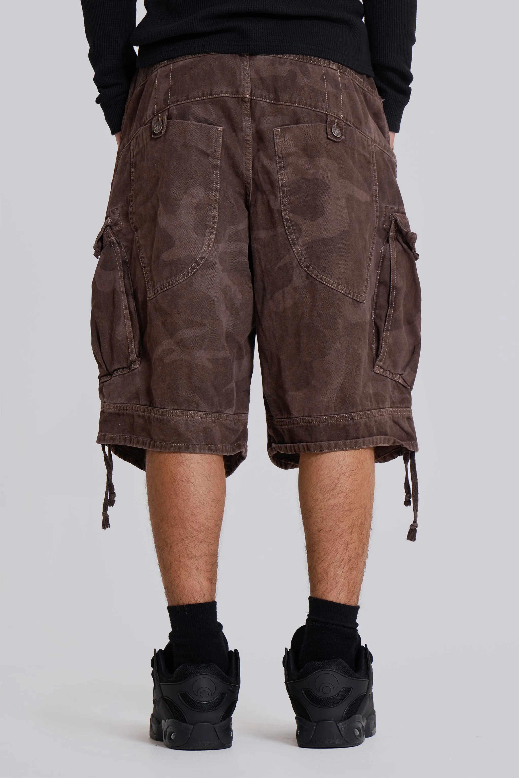Cadet Brown Camo Baggy Shorts sold by Jaded London product image thumbnail 5