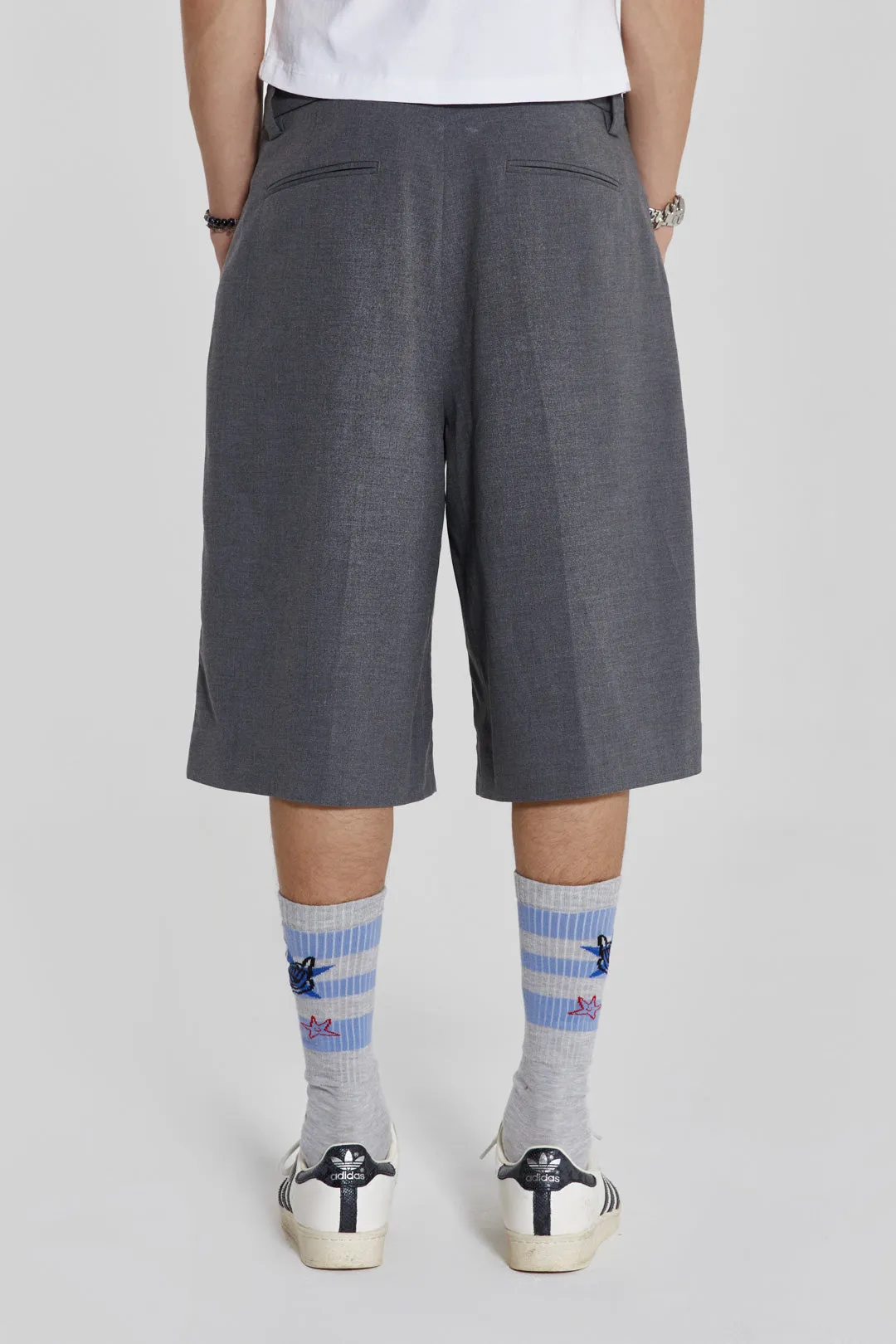 Grey Goliath Tailored Baggy Shorts sold by Jaded London product image thumbnail 3