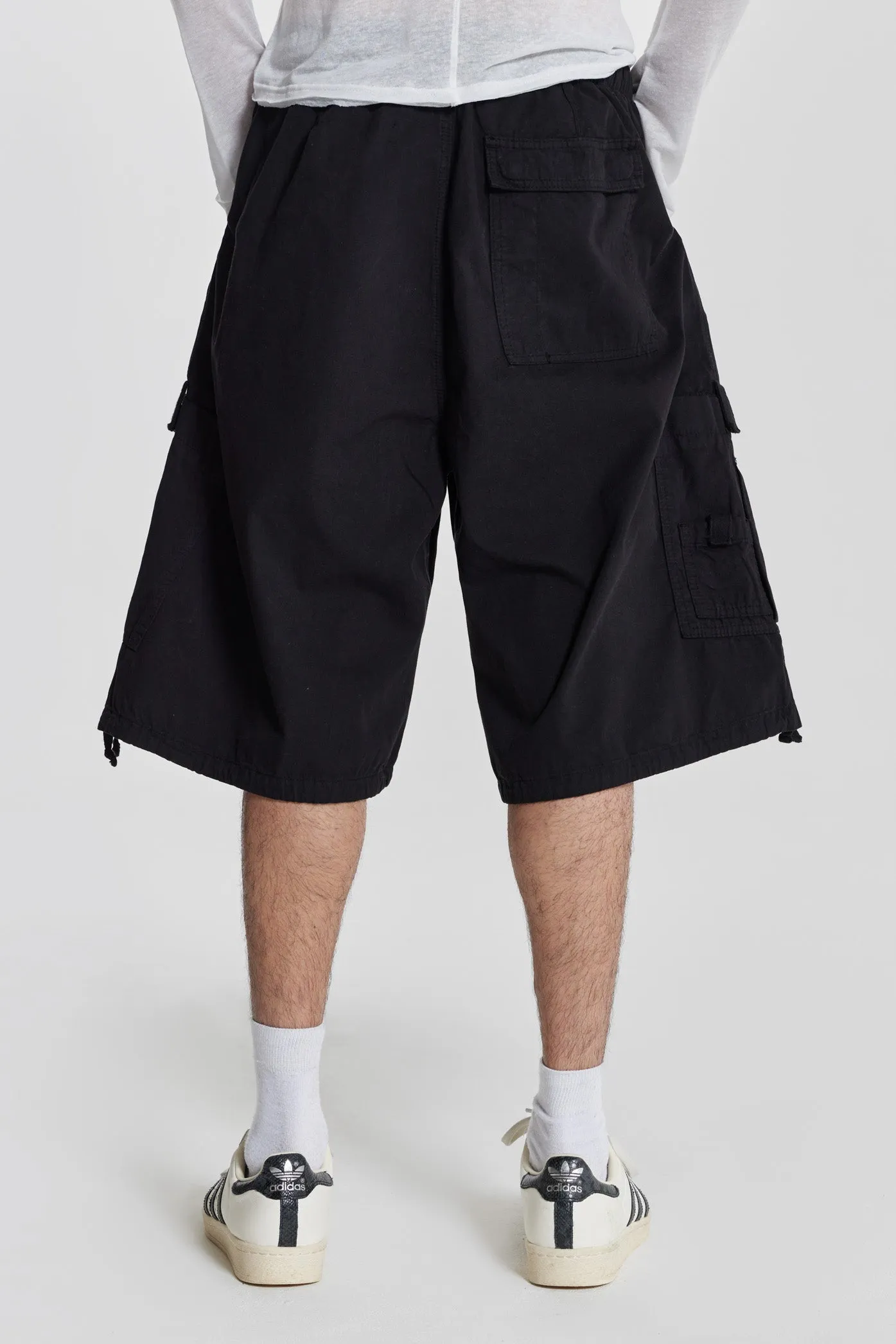 Black Parachute Cargo Baggy Shorts sold by Jaded London product image thumbnail 4