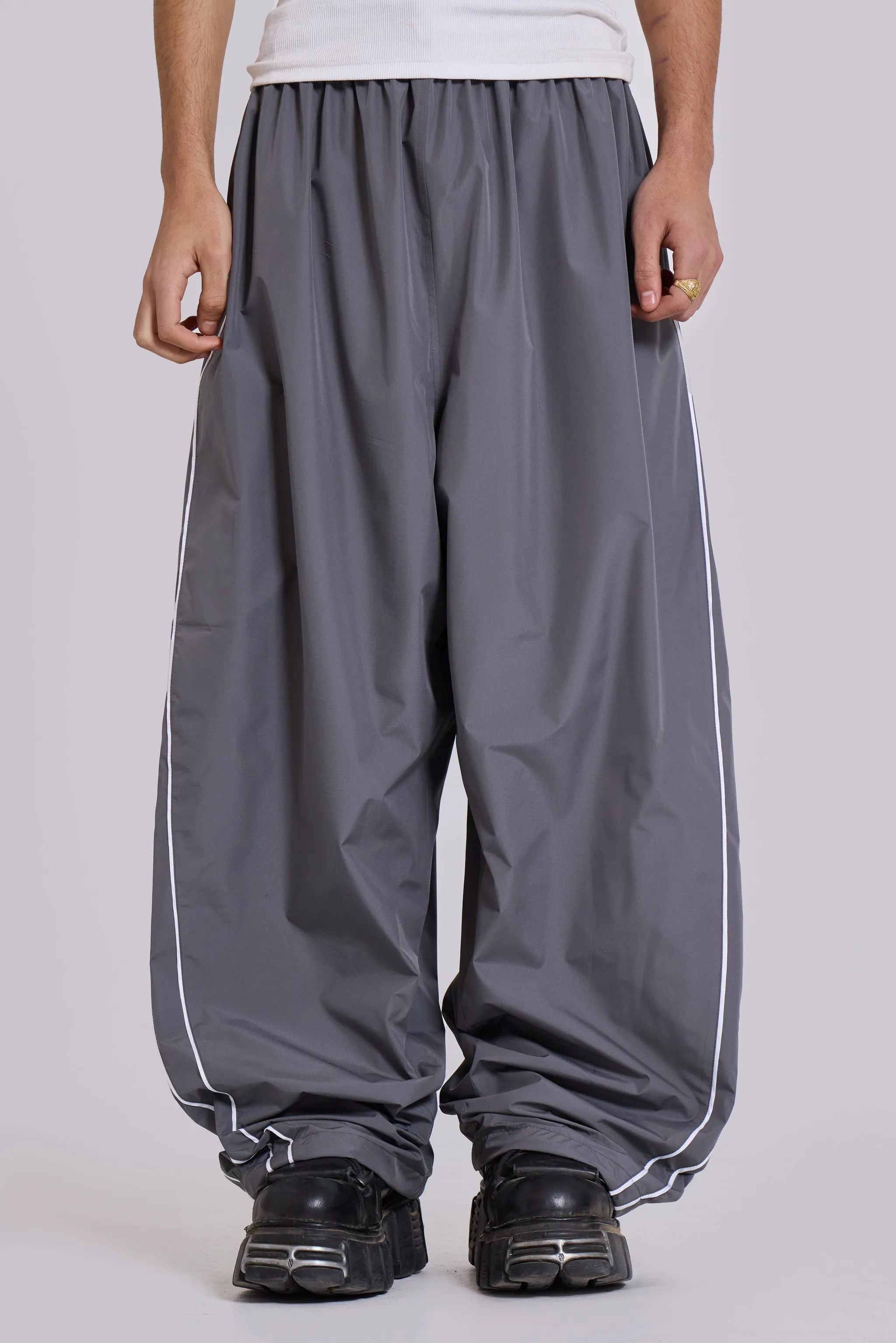 Grey Vapor Tracksuit Bottoms sold by Jaded London