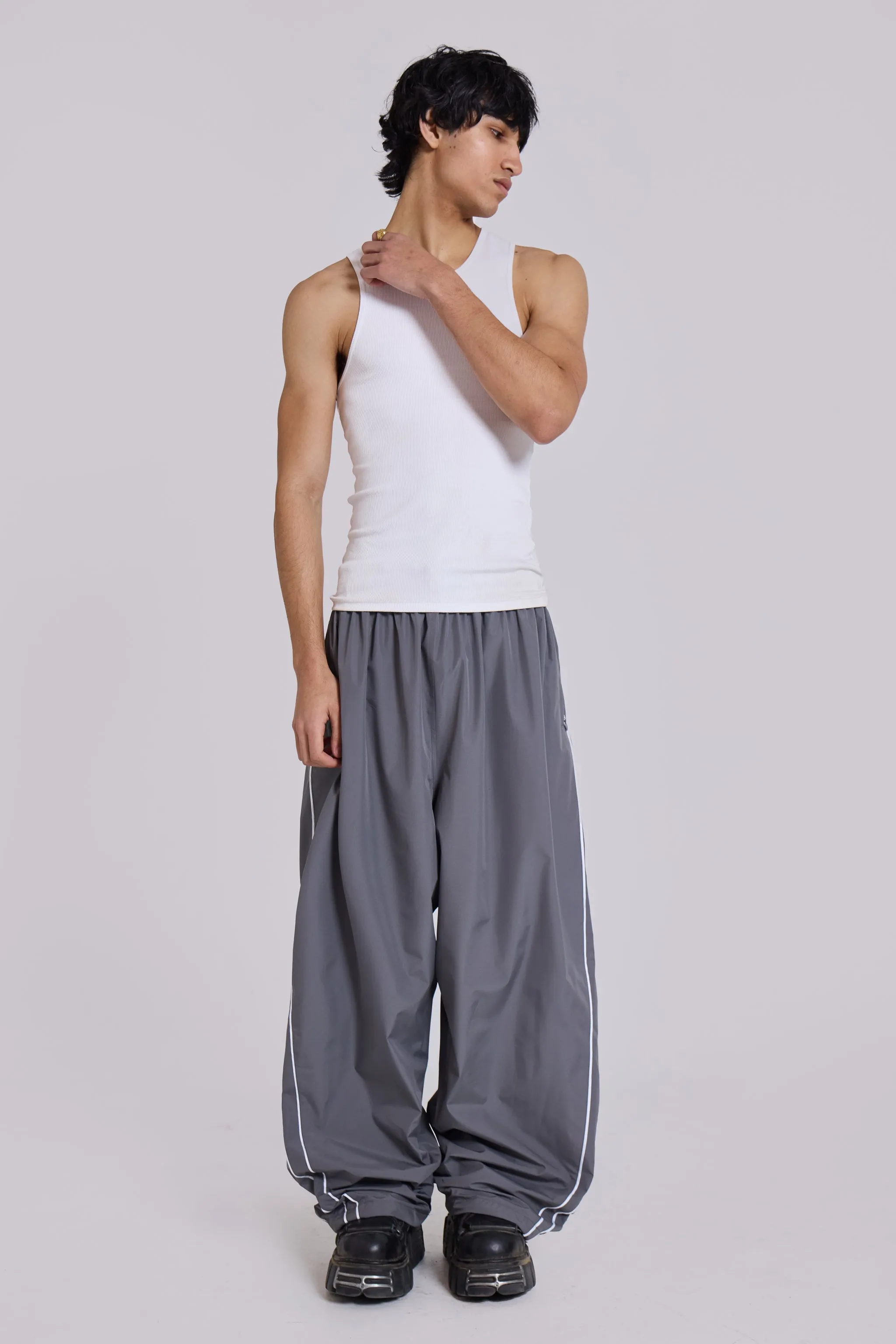 Grey Vapor Tracksuit Bottoms sold by Jaded London product image thumbnail 2