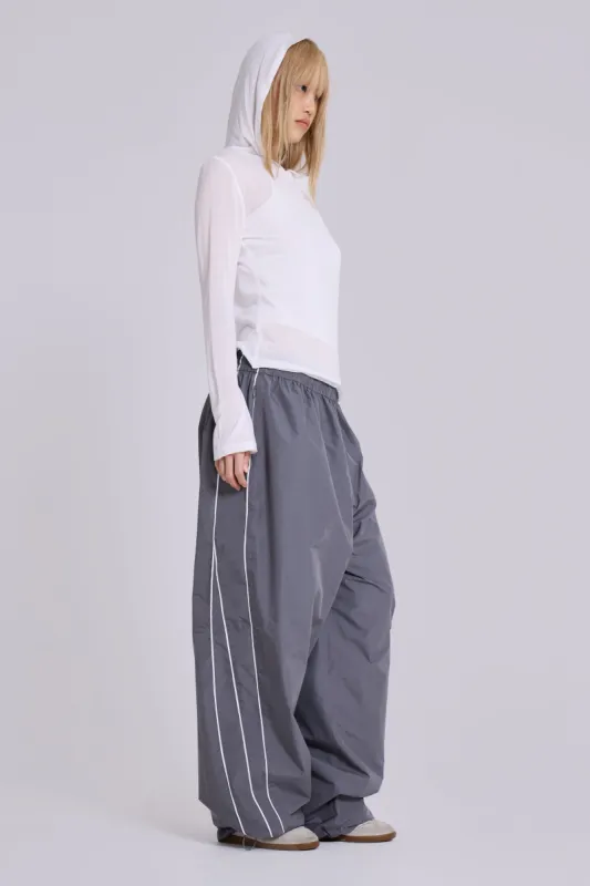 Grey Vapor Tracksuit Bottoms sold by Jaded London