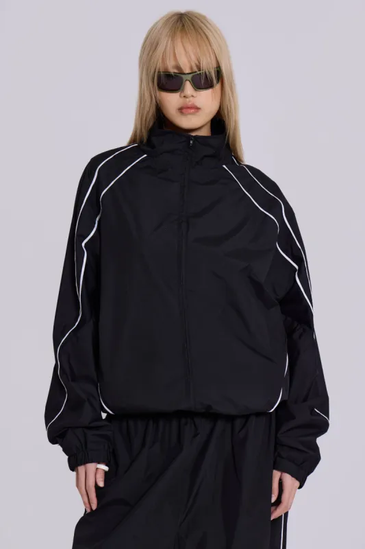 Black Vapor Tracksuit Top sold by Jaded London