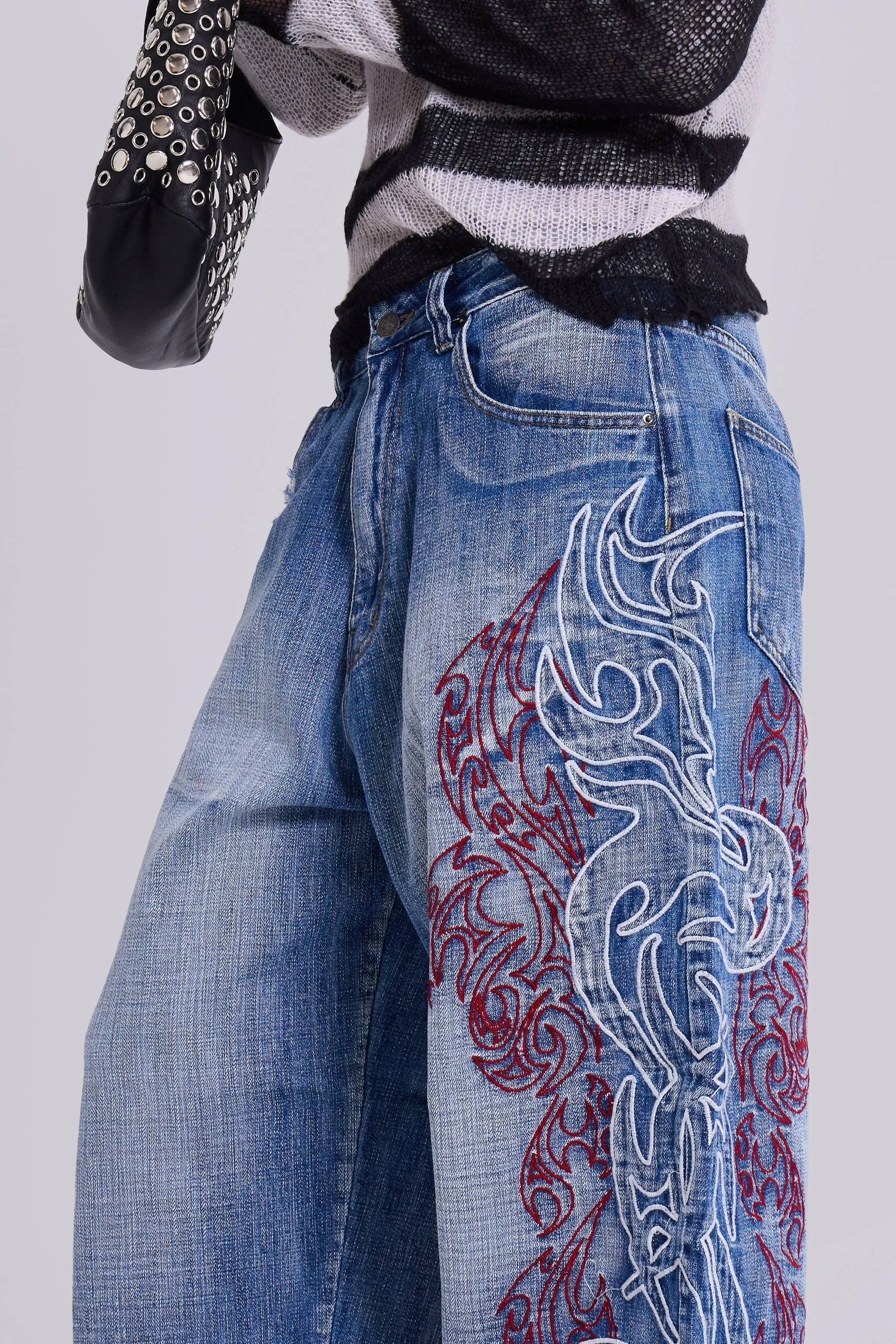 Layered Tribal XL Colossus Jeans sold by Jaded London product image thumbnail 4