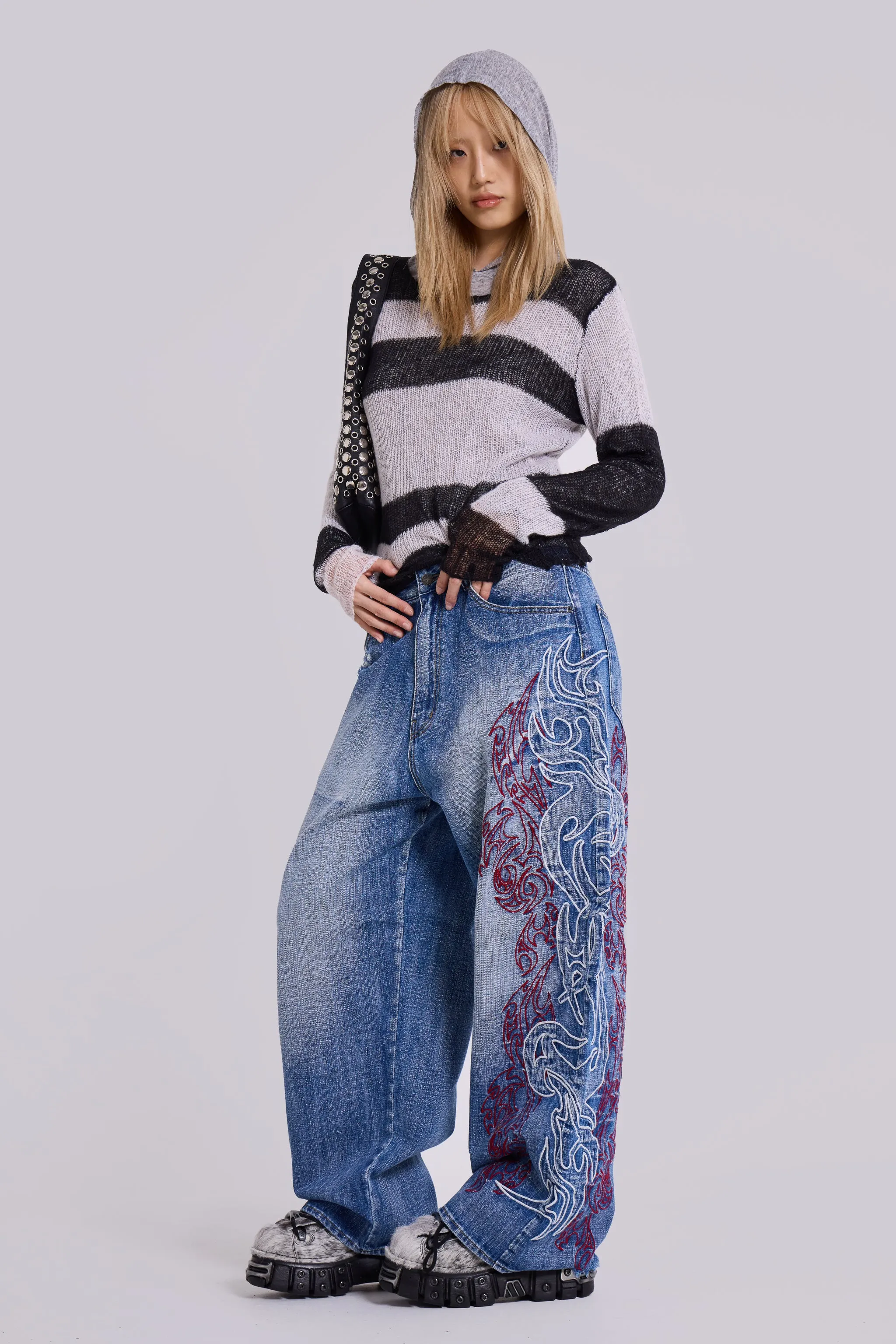 Layered Tribal XL Colossus Jeans sold by Jaded London