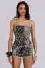Odile Zebra Faux Leather Lace Up Corset sold by Jaded London