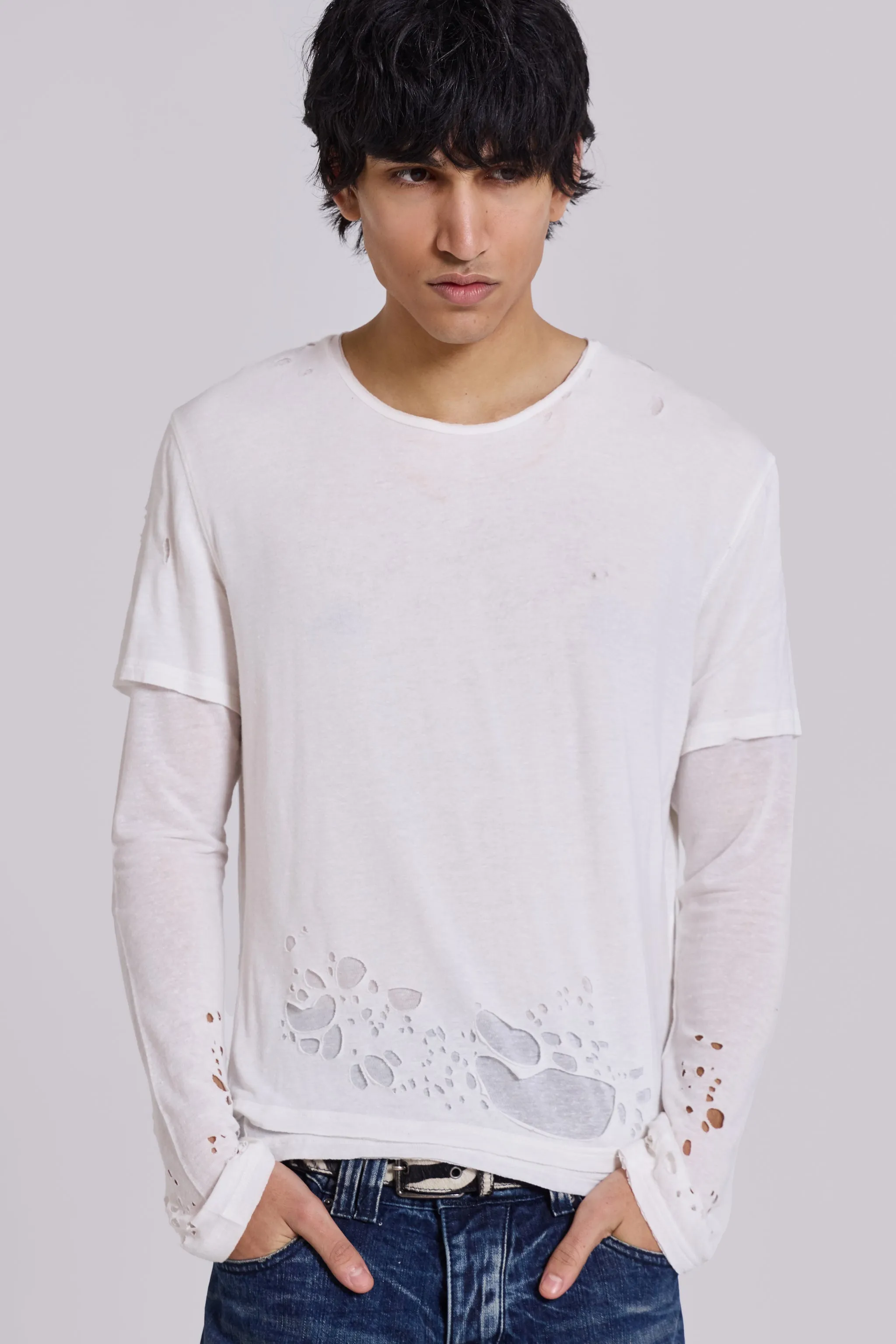 Ghost Double Layer Mist Long Sleeve Top sold by Jaded London product image thumbnail 4