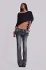 Rock Revival Madison Bootcut Jeans in Washed Black sold by Jaded London