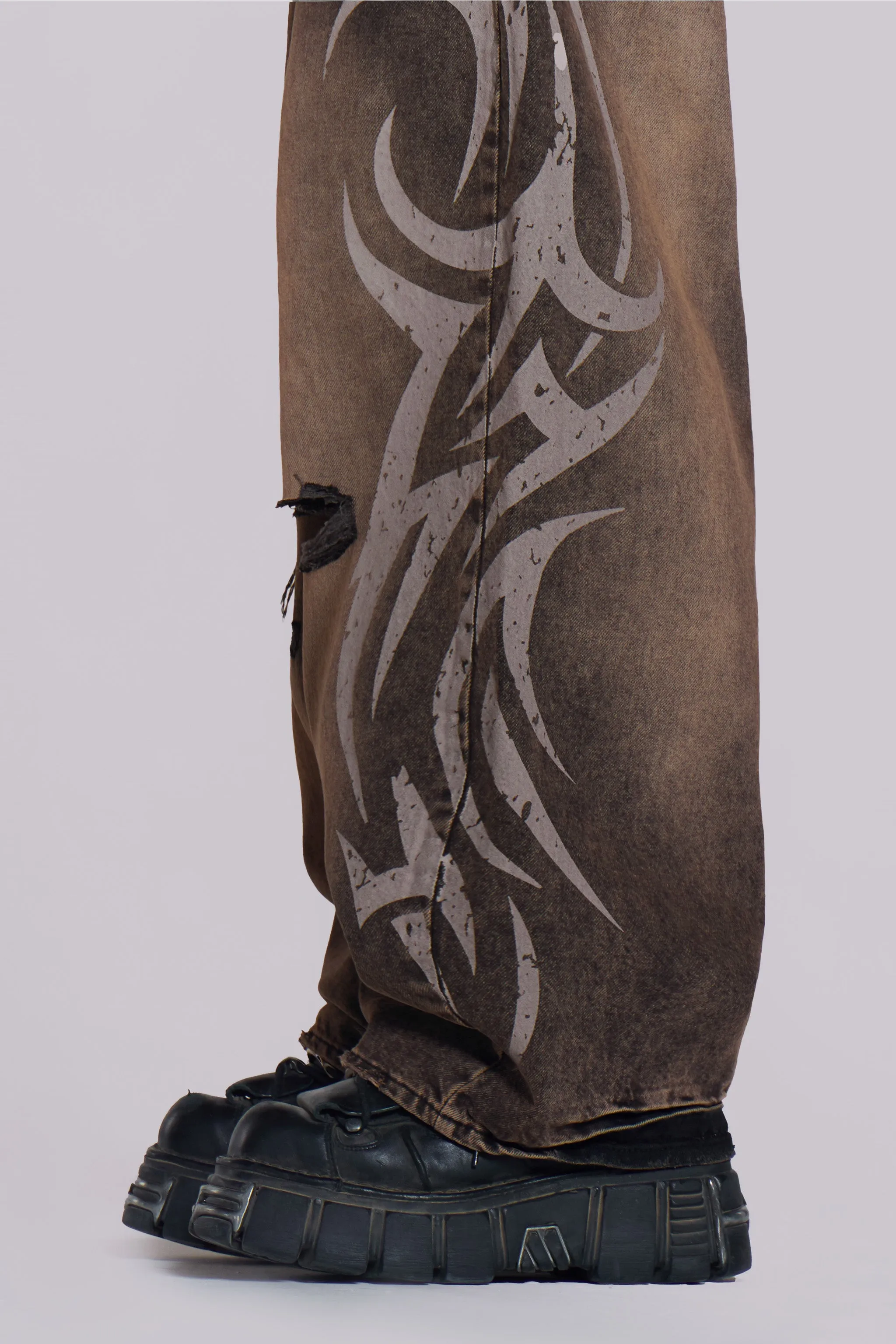 Brown Blade XL Colossus Jeans sold by Jaded London product image thumbnail 5