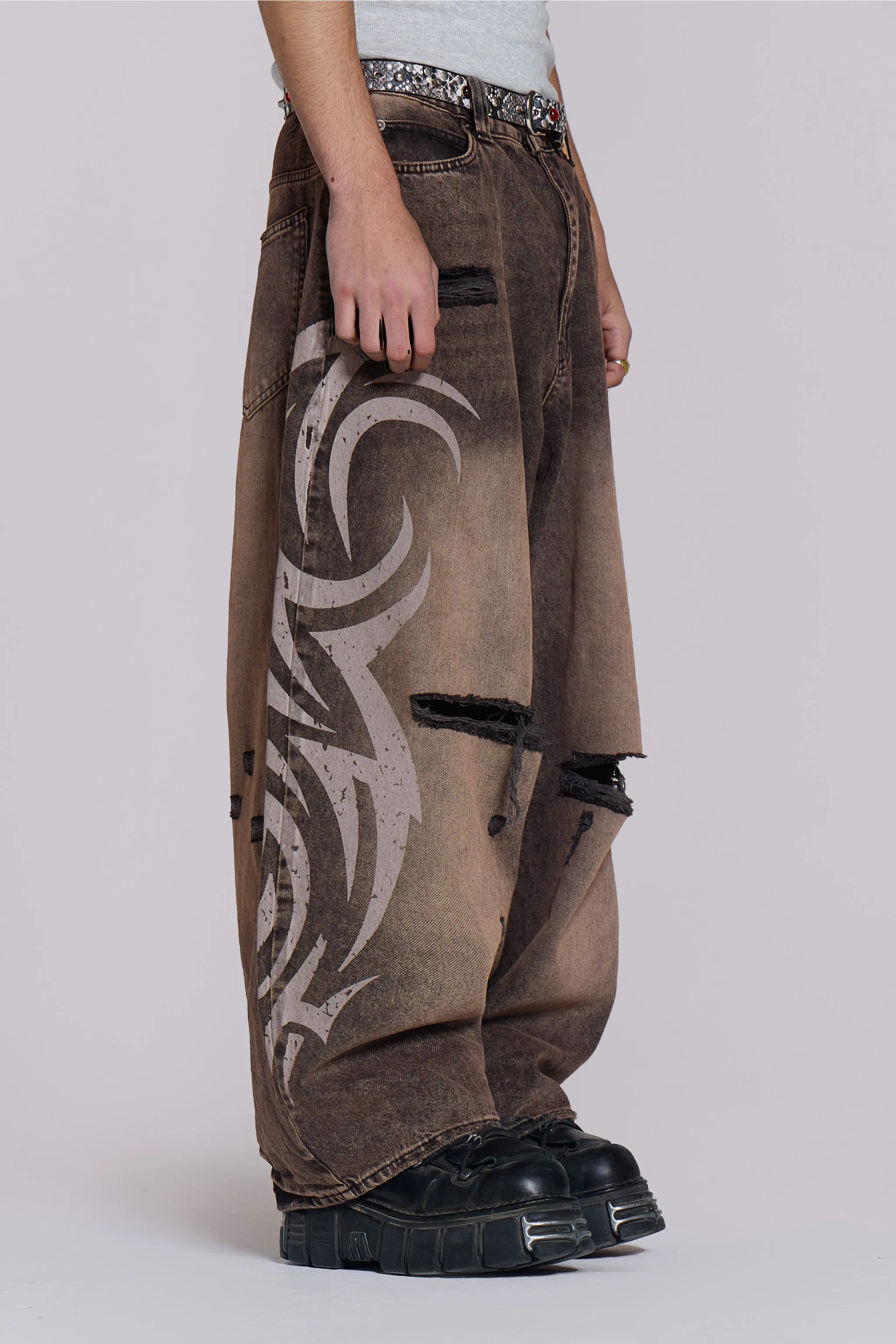 Brown Blade XL Colossus Jeans sold by Jaded London product image thumbnail 3