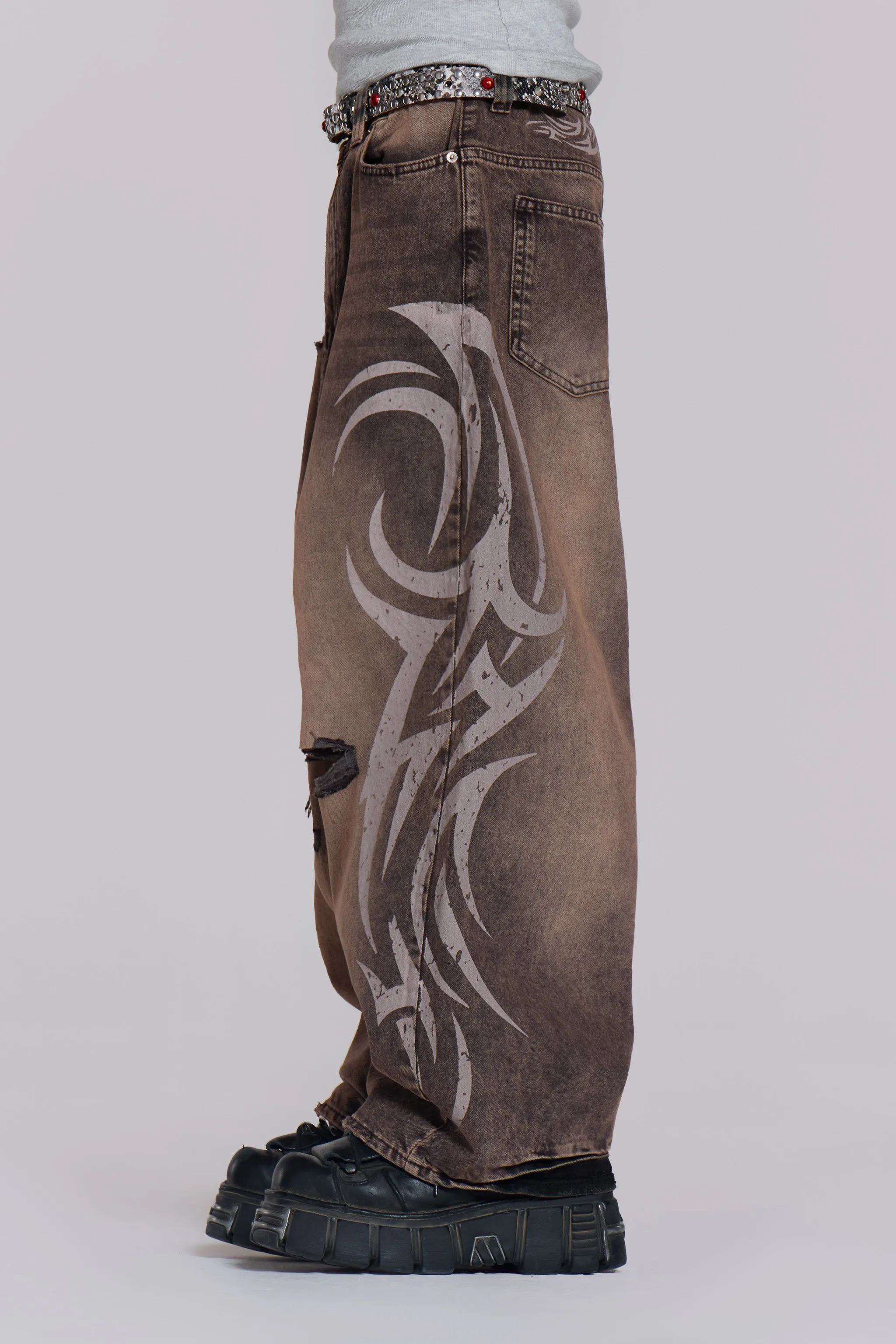 Brown Blade XL Colossus Jeans sold by Jaded London product image thumbnail 4