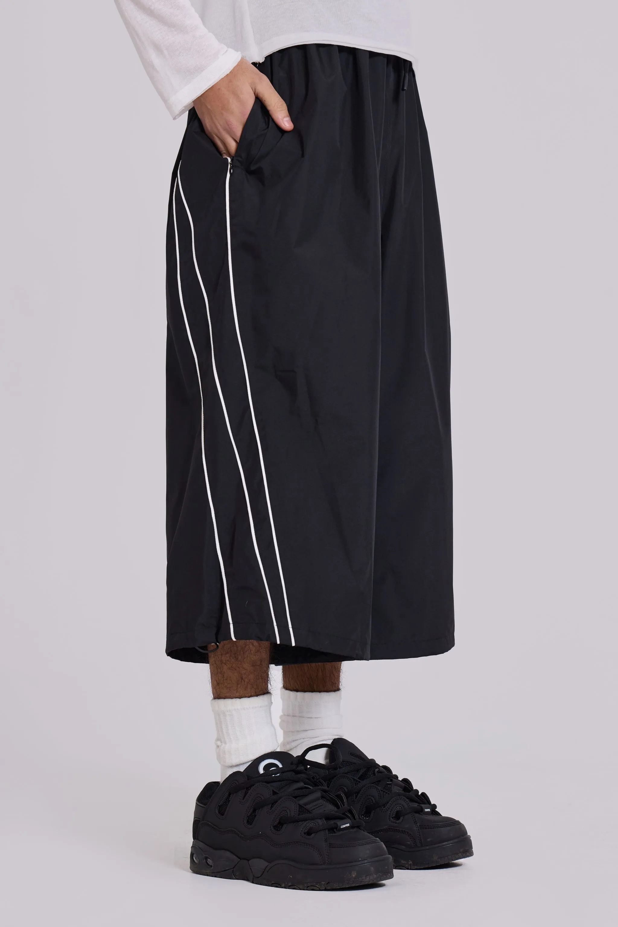 Black Vapor 3/4 Shorts sold by Jaded London