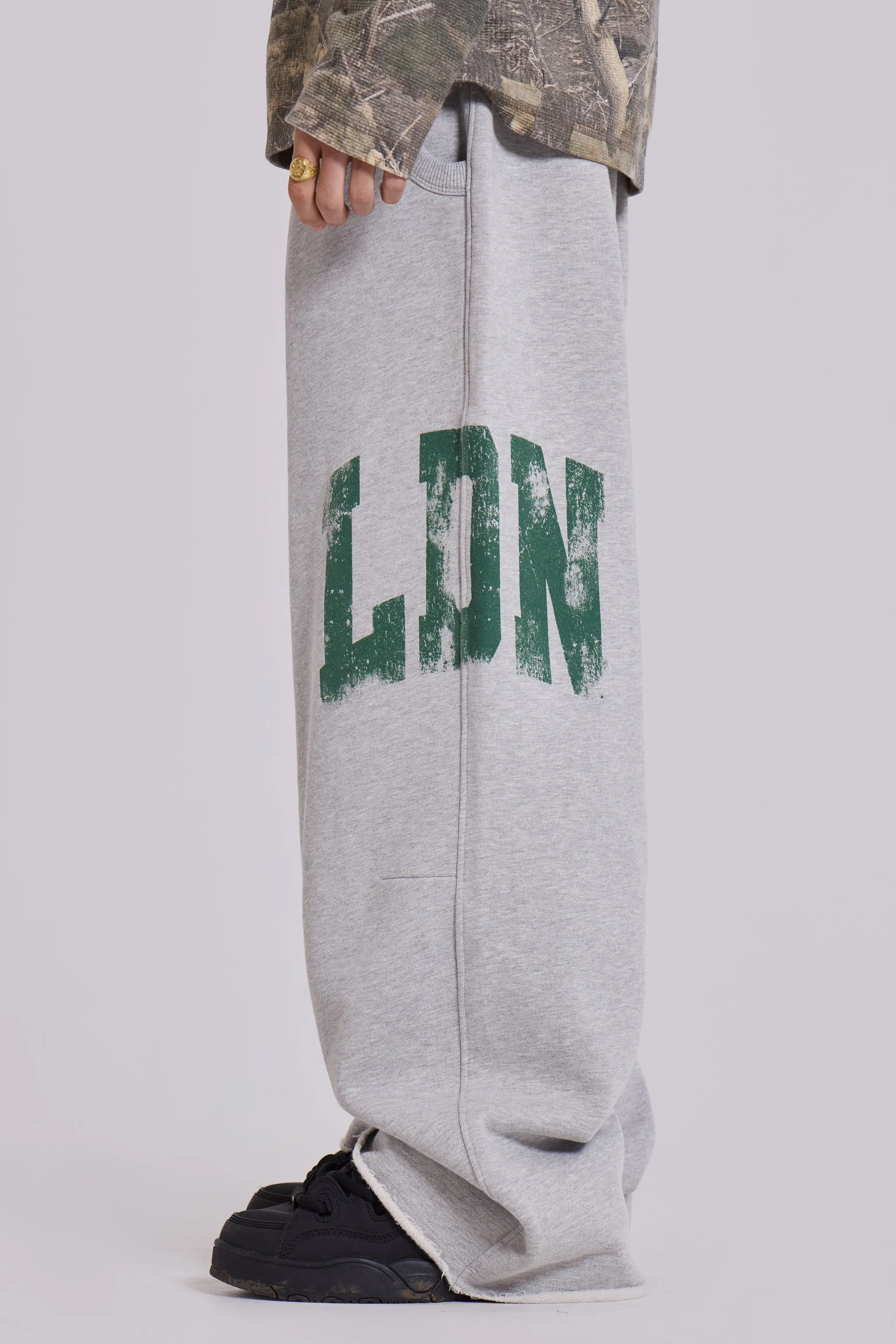 LDN Print Grey Marl Monster Joggers sold by Jaded London