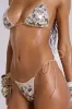 Betina Metallic Button Bikini Top sold by Jaded London