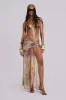 Thalita Cut Out Maxi Skirt with Bead Trims sold by Jaded London