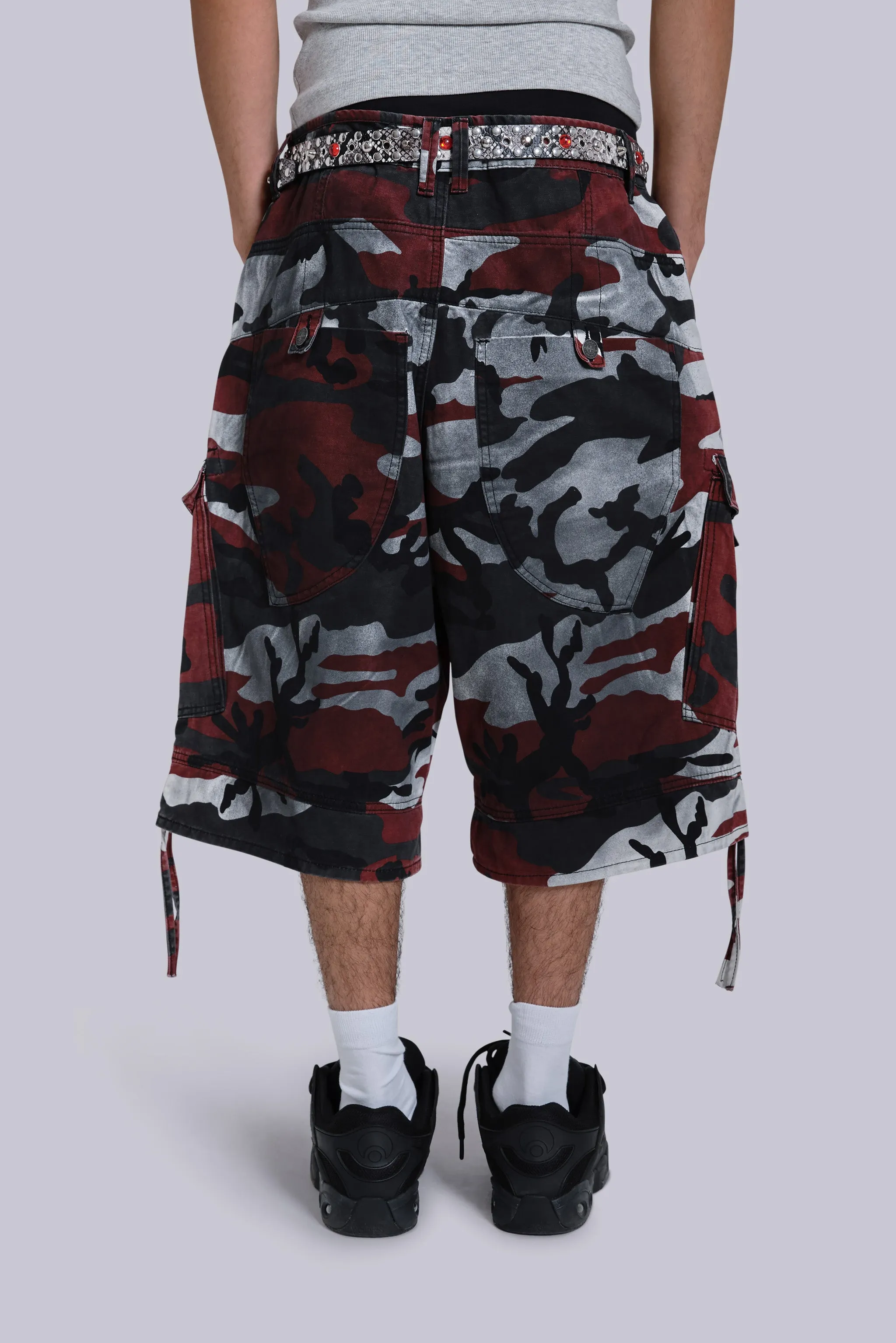 Red Camo Cadet Shorts sold by Jaded London product image thumbnail 3