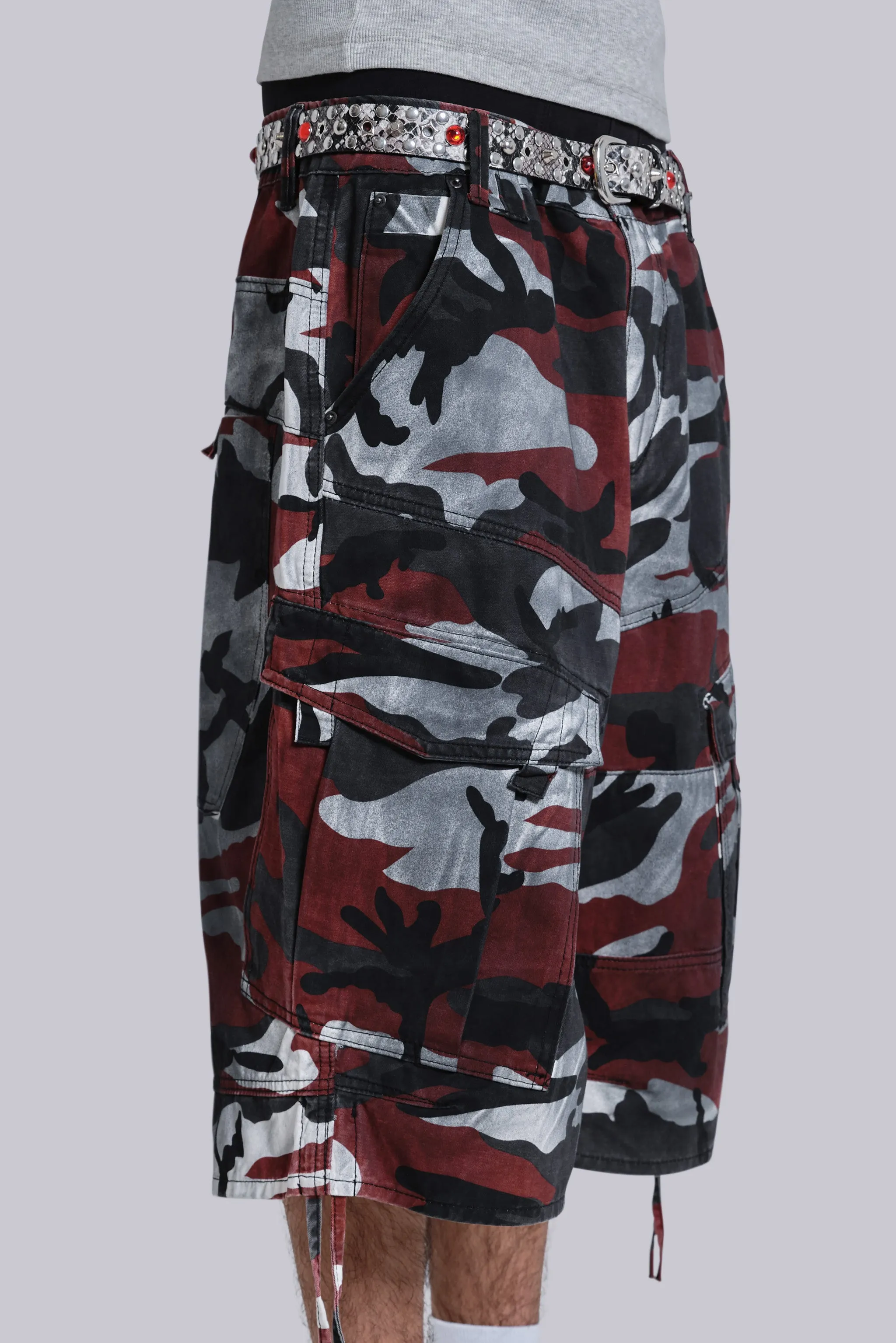 Red Camo Cadet Shorts sold by Jaded London product image thumbnail 5