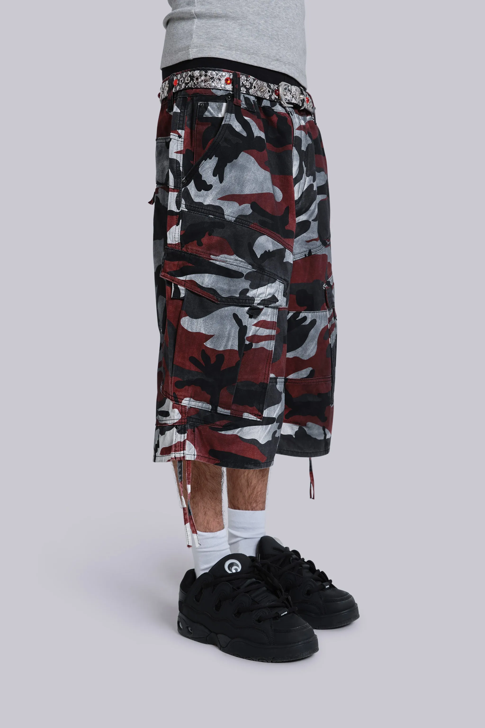 Red Camo Cadet Shorts sold by Jaded London product image thumbnail 4