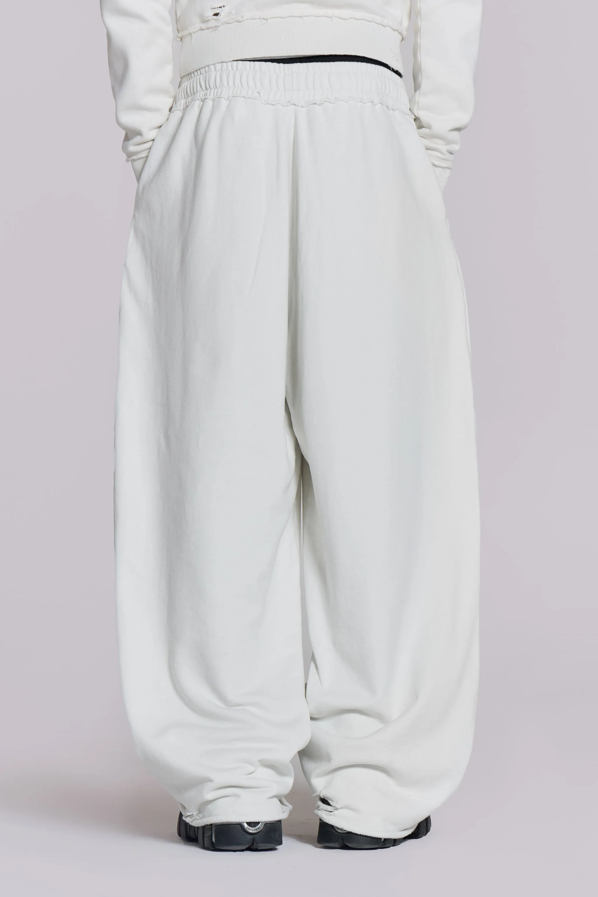 White Baggy Monster Joggers sold by Jaded London product image thumbnail 3