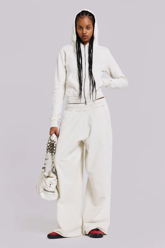 White Baggy Monster Joggers sold by Jaded London