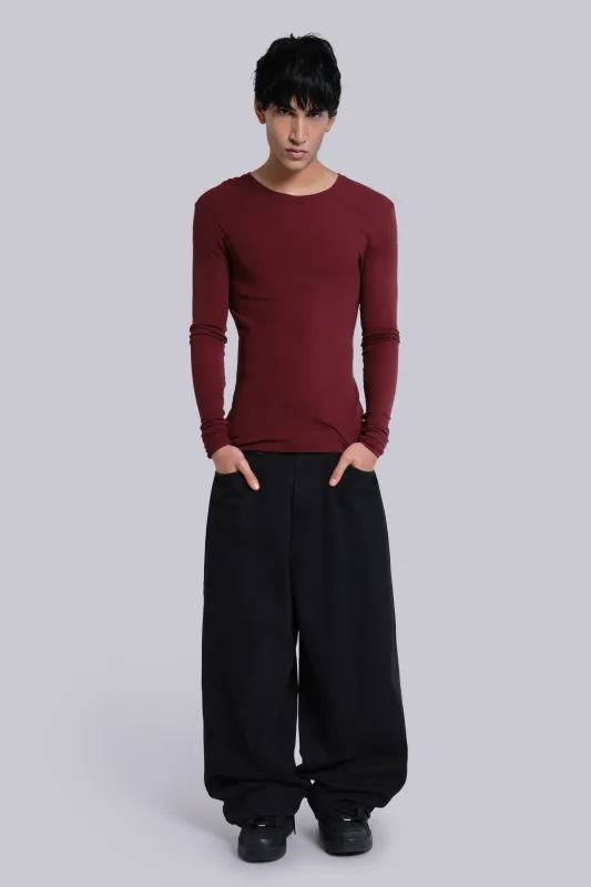 Burgundy Haze Long Sleeve Top made by Jaded London