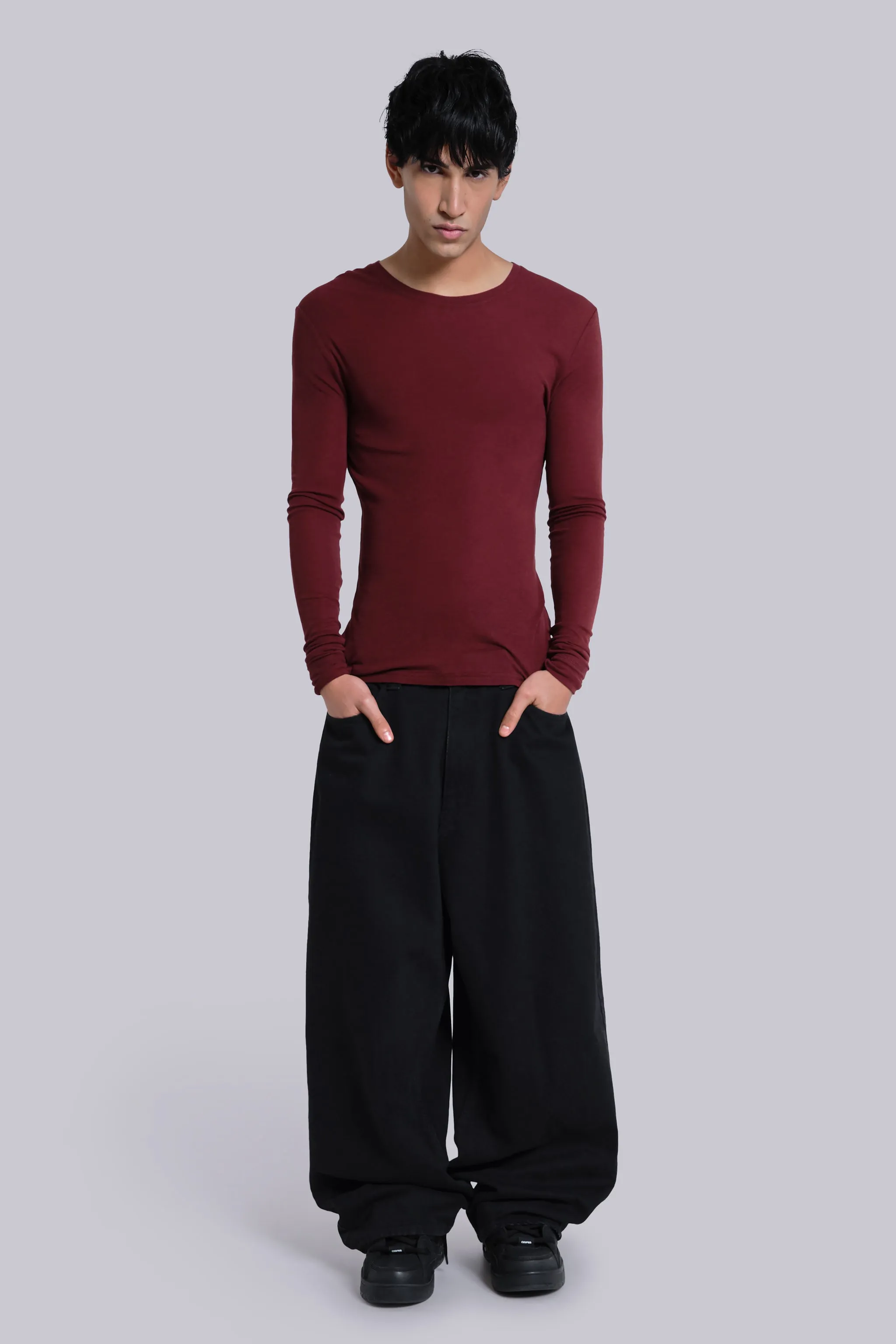 Burgundy Haze Long Sleeve Top sold by Jaded London