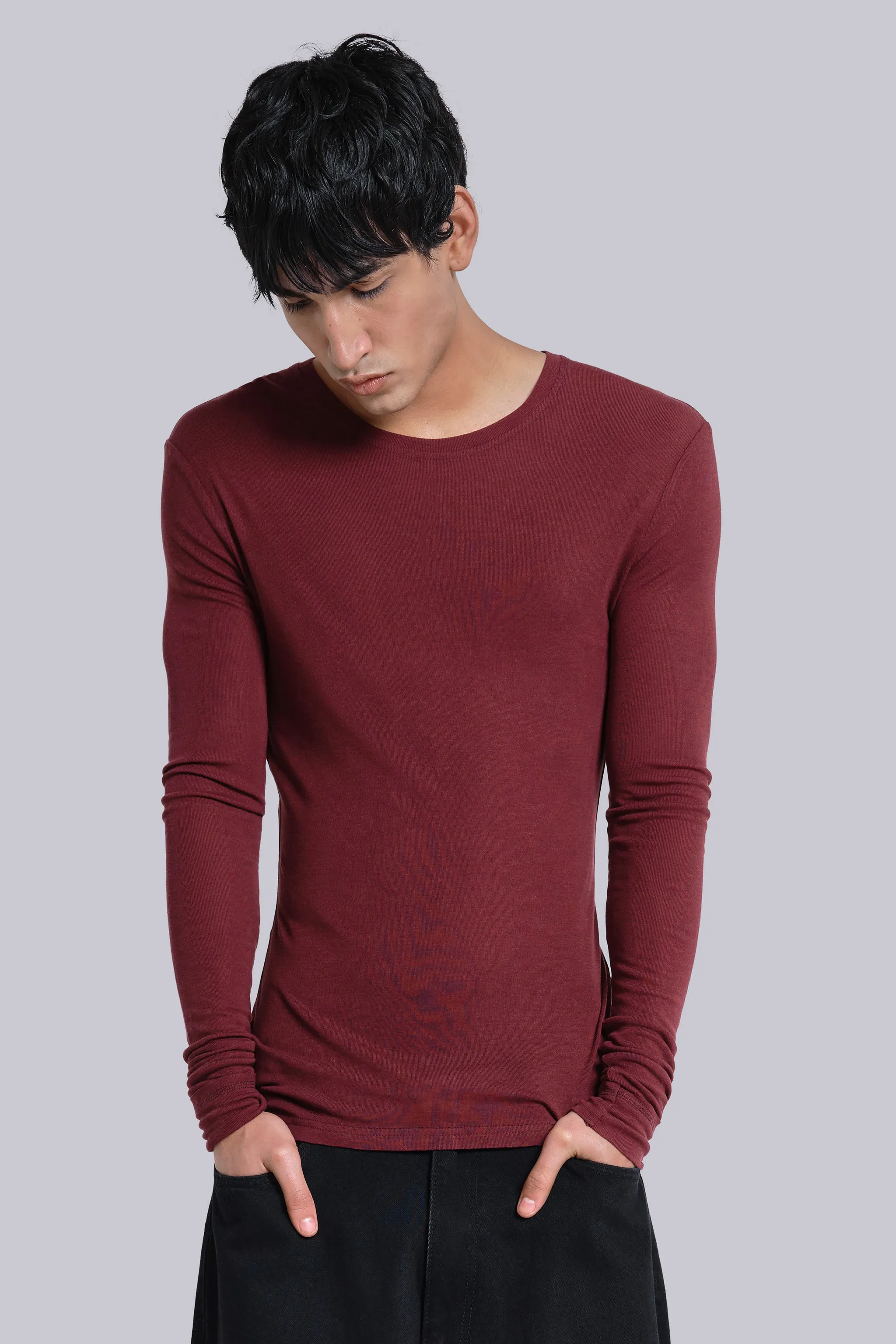 Burgundy Haze Long Sleeve Top sold by Jaded London product image thumbnail 2