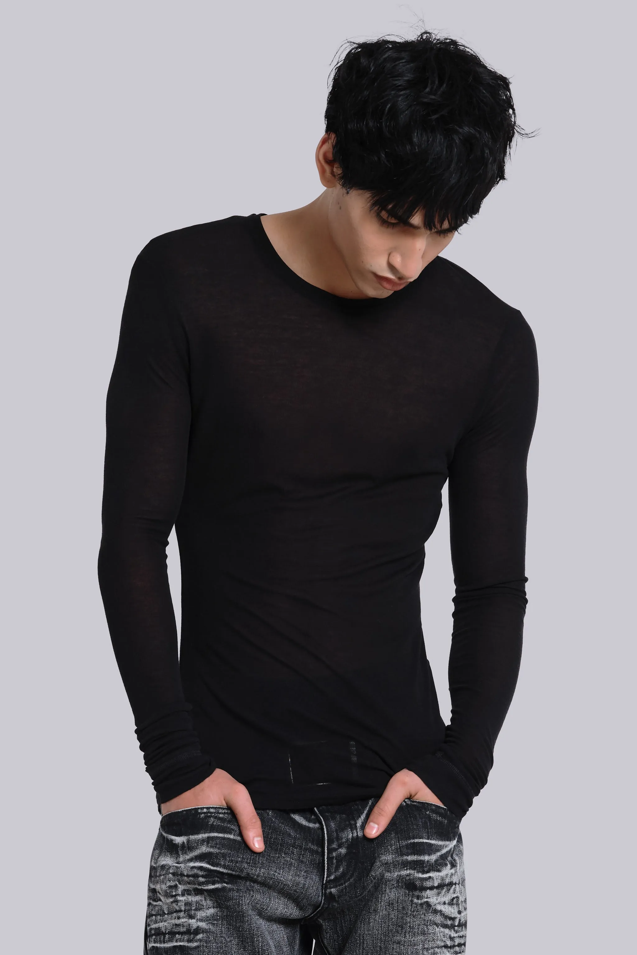 Black Haze Long Sleeve Top sold by Jaded London