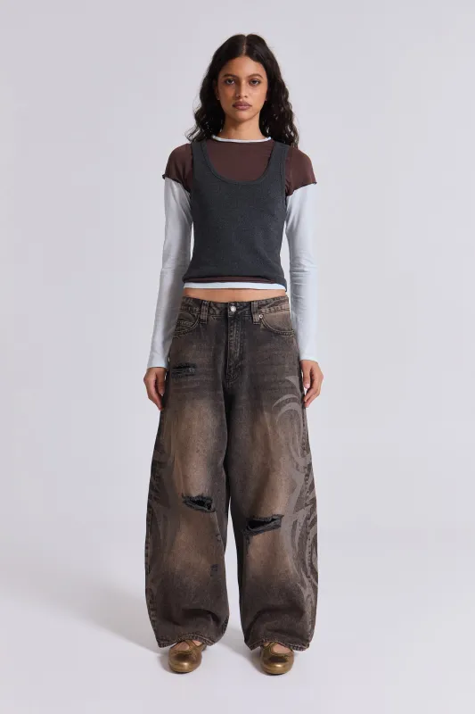 Brown Blade XL Colossus Jeans sold by Jaded London
