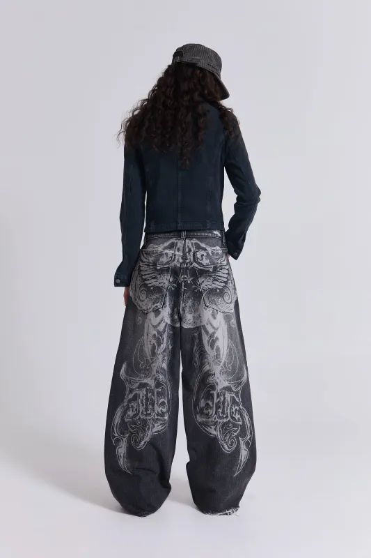 Gothic Print XL Colossus Jean sold by Jaded London