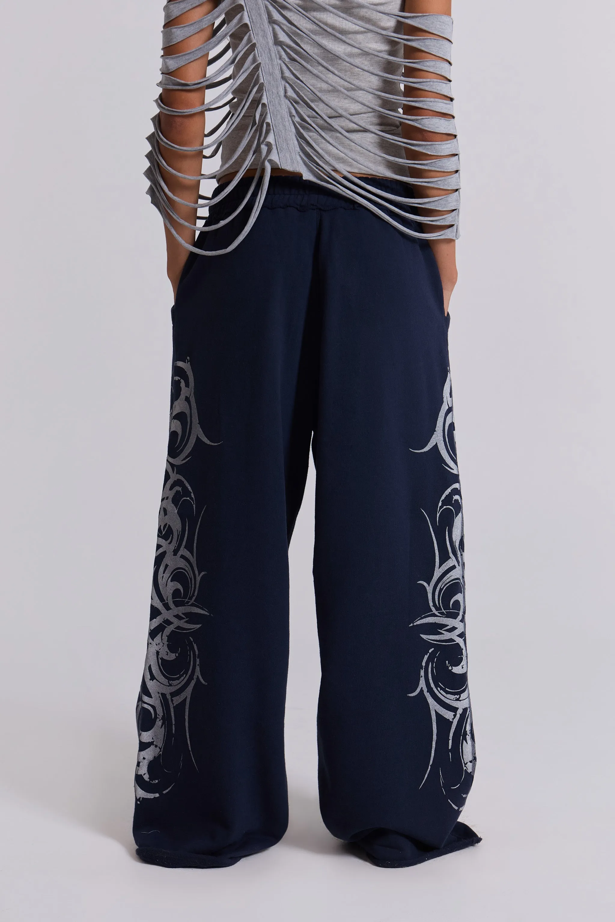 Navy Baggy Blade Joggers sold by Jaded London product image thumbnail 3