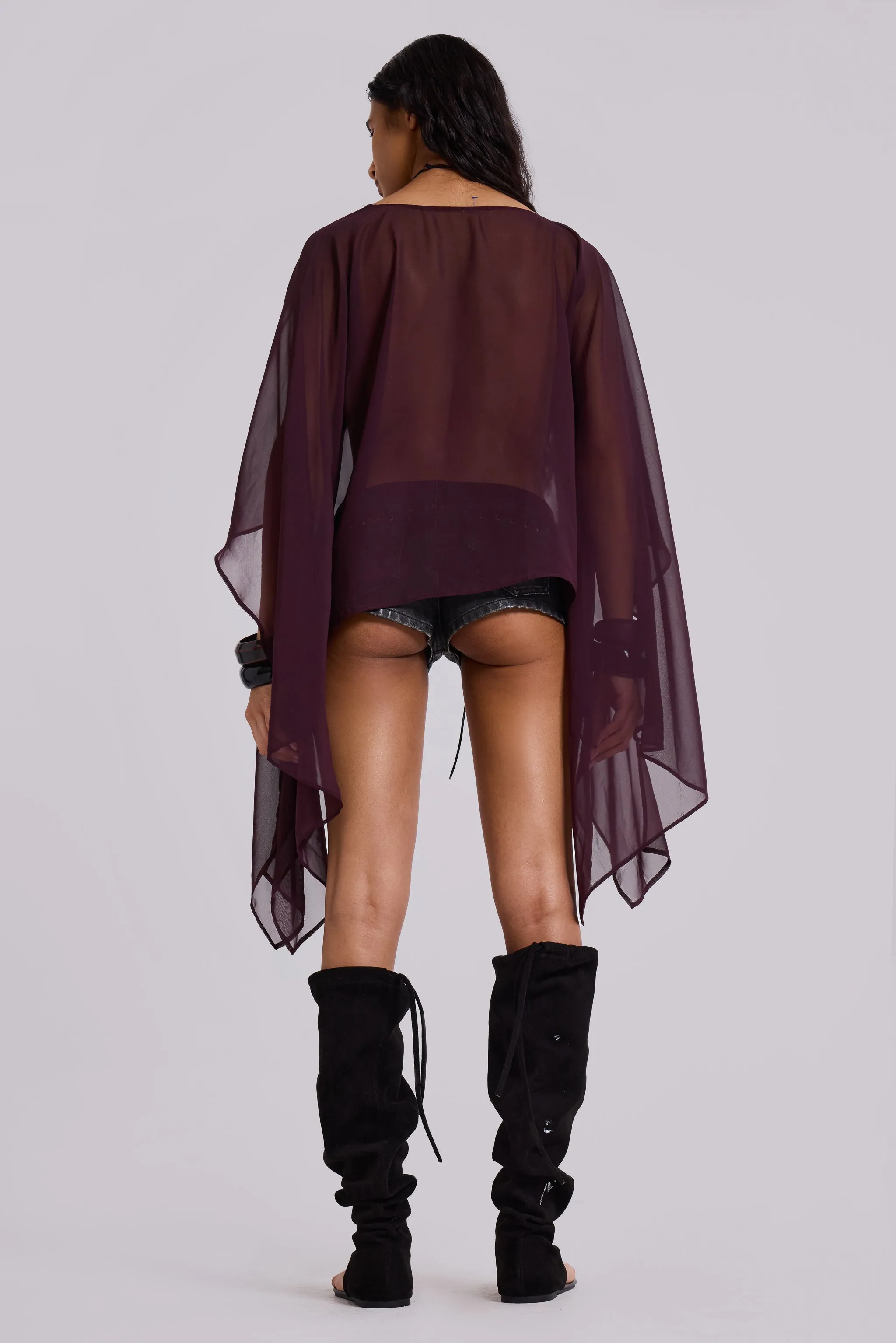 Kaiane Chiffon Cape Top sold by Jaded London product image thumbnail 3