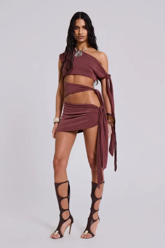Mena Asymmetric Mini Dress sold by Jaded London