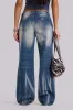 Hunter Loose Straight Leg Jeans in Blue Wash sold by Jaded London