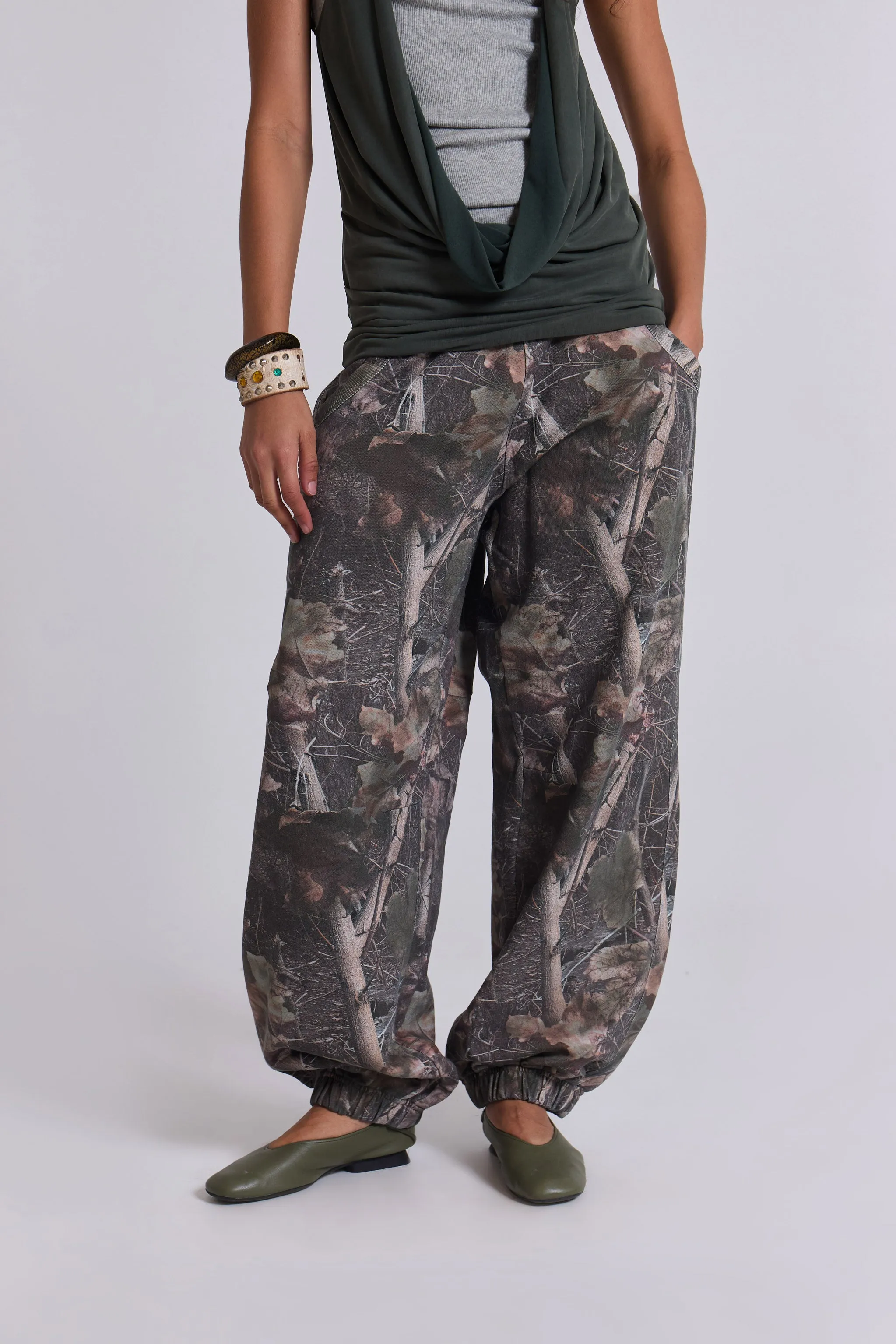 Woodland Camo Baggy Cuffed Monster Joggers sold by Jaded London product image thumbnail 2
